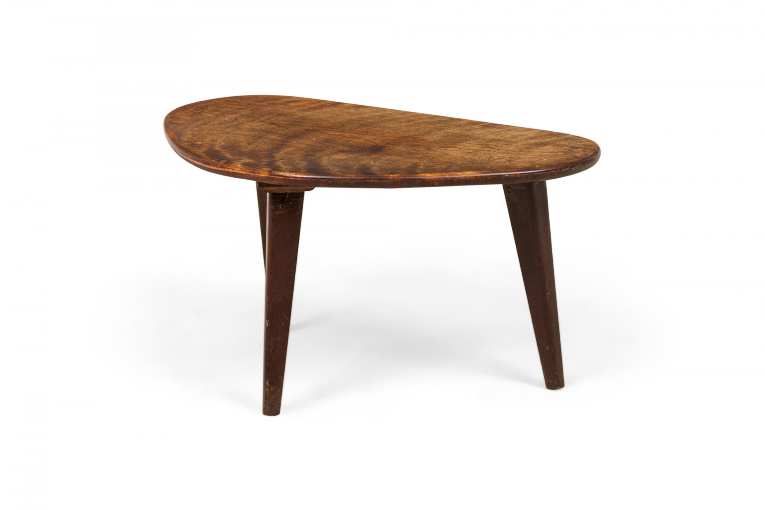 American Mid-Century Walnut Triangle Occasional Table For Sale