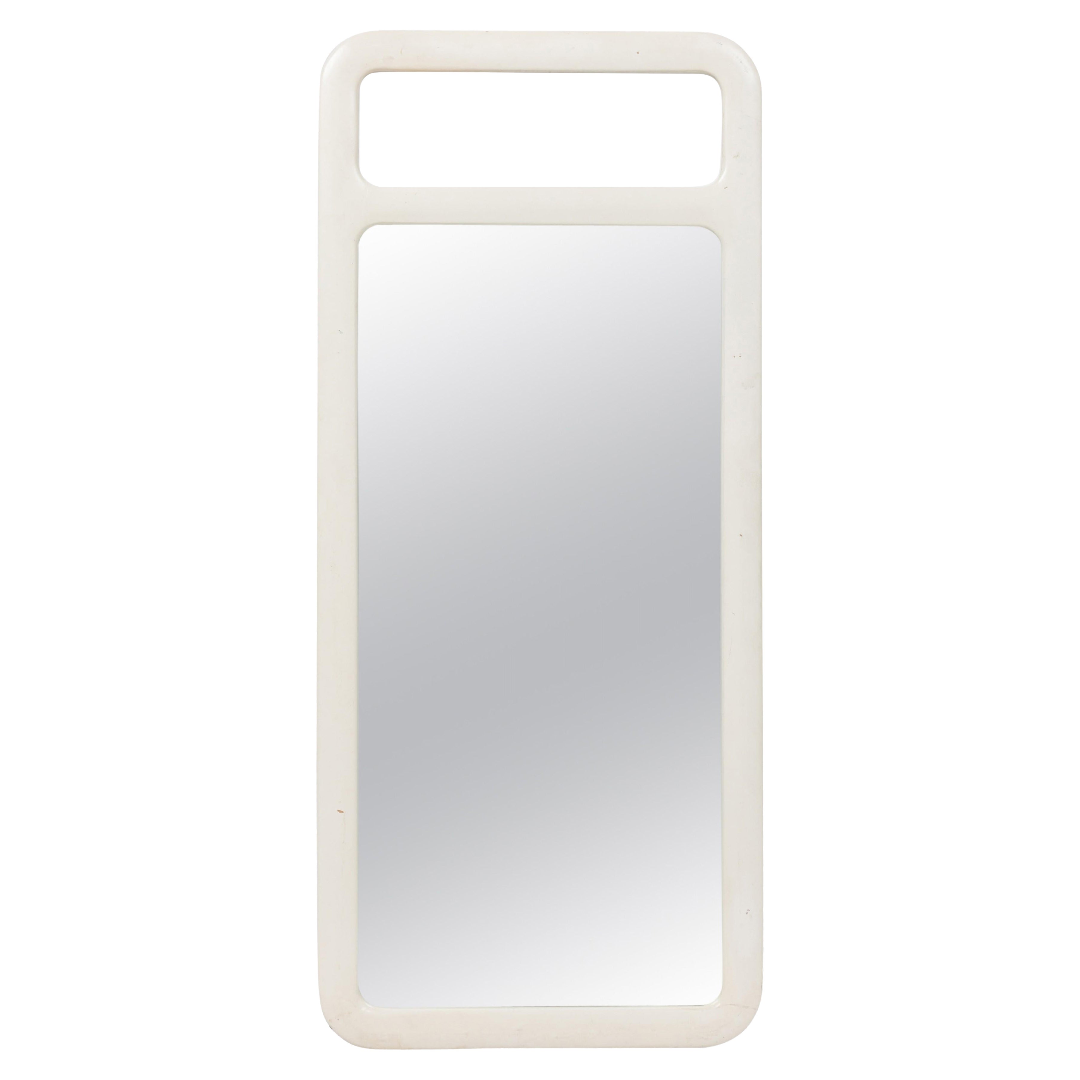 American Mid-Century White Painted Wall Mirror