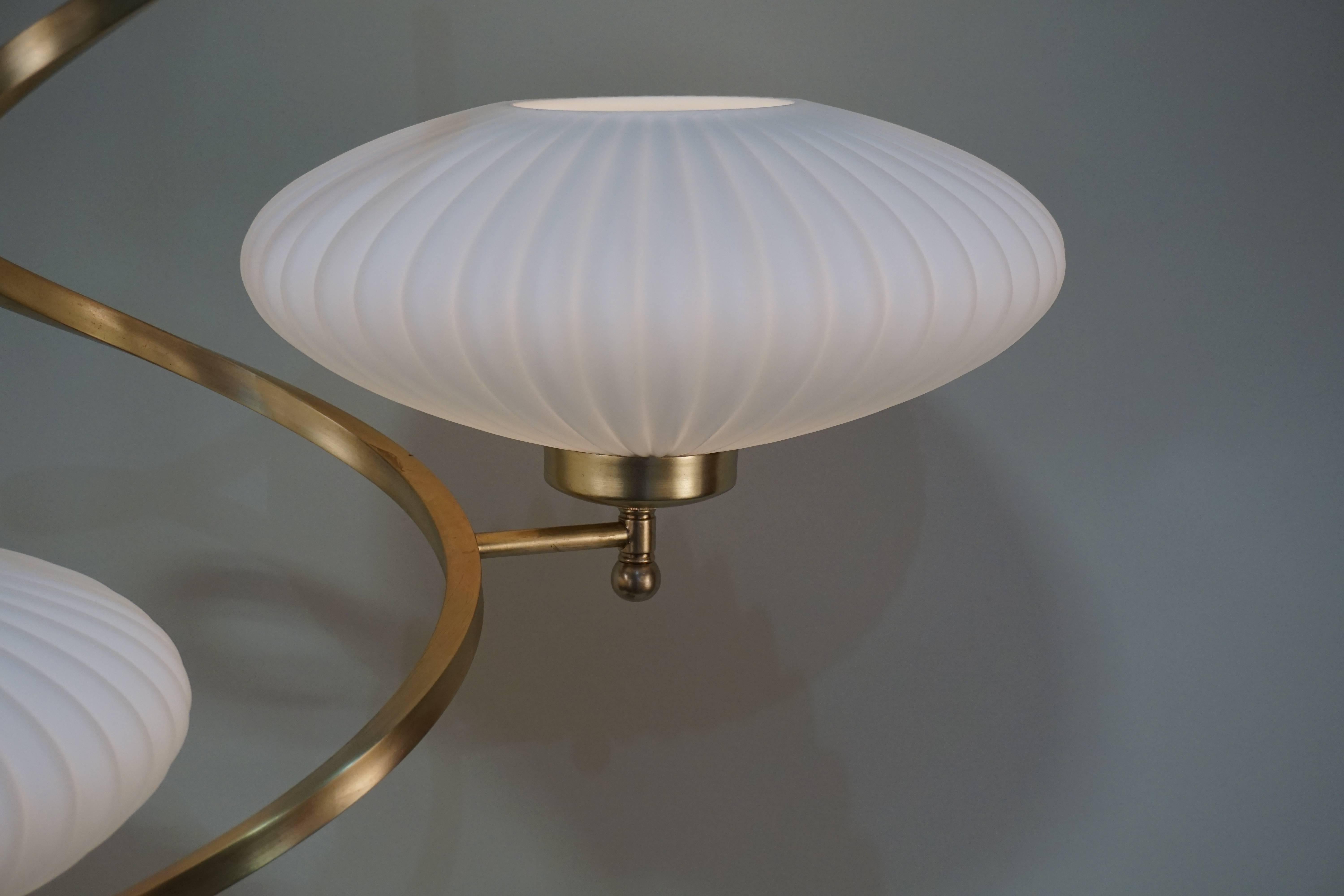Mid-Century Modern American Midcentury Brass and Glass Table Lamp