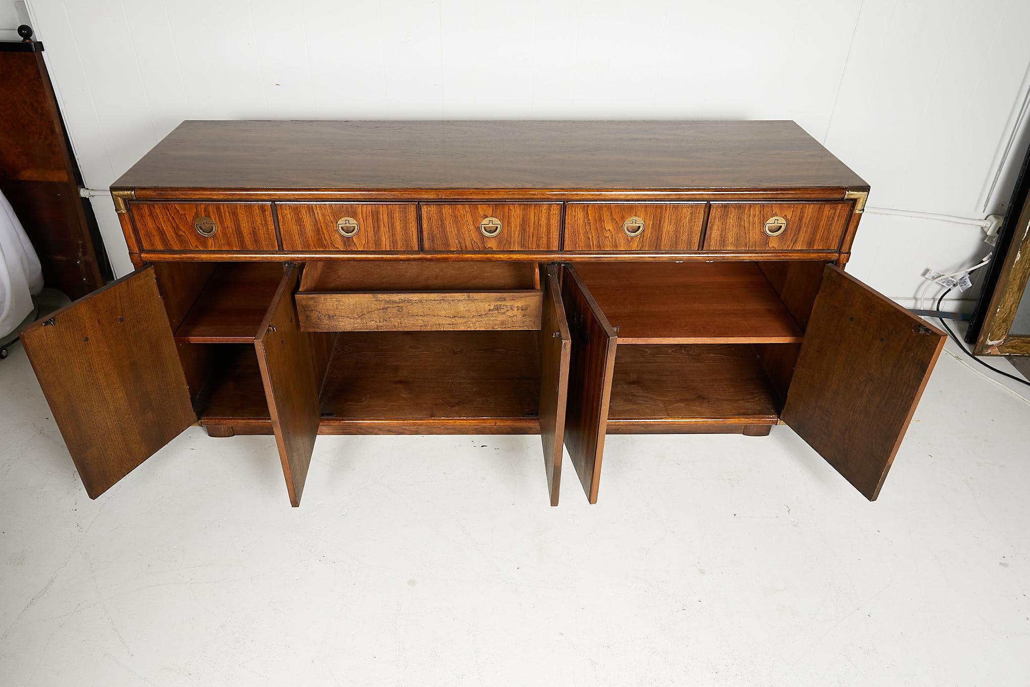 American Midcentury Campaign Style Accolade Credenza by Drexel 2
