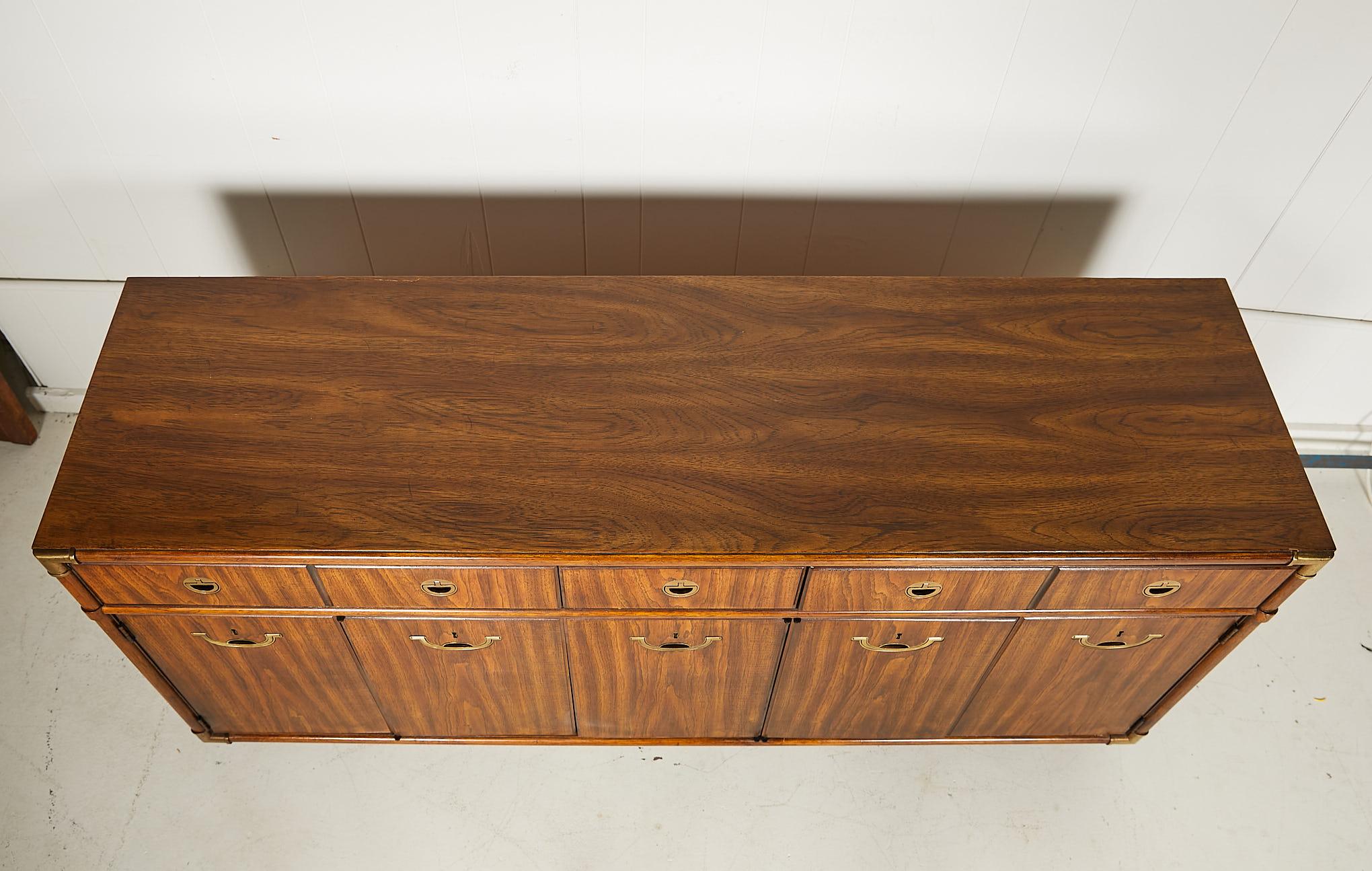 American Midcentury Campaign Style Accolade Credenza by Drexel 3