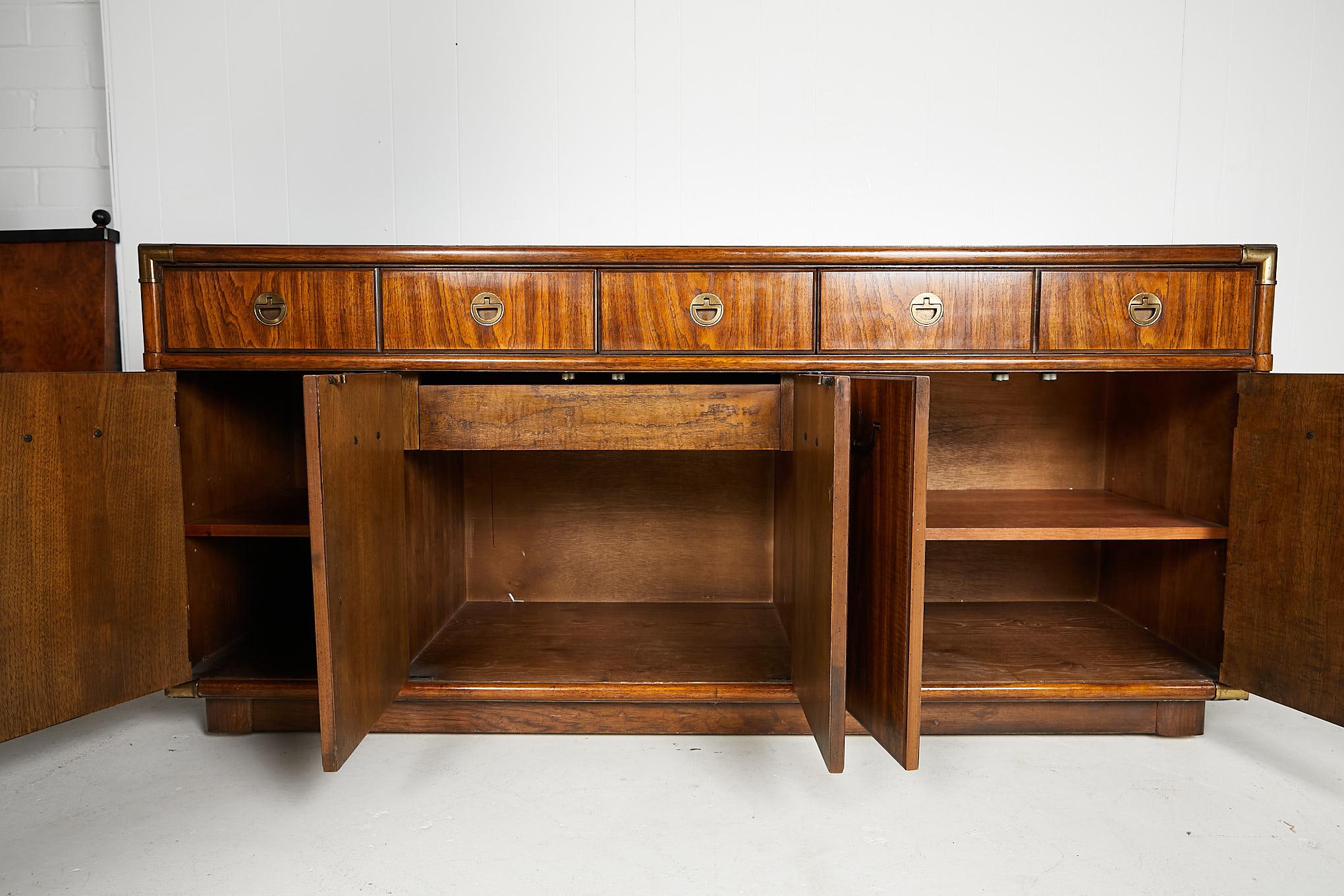 American Midcentury Campaign Style Accolade Credenza by Drexel 4