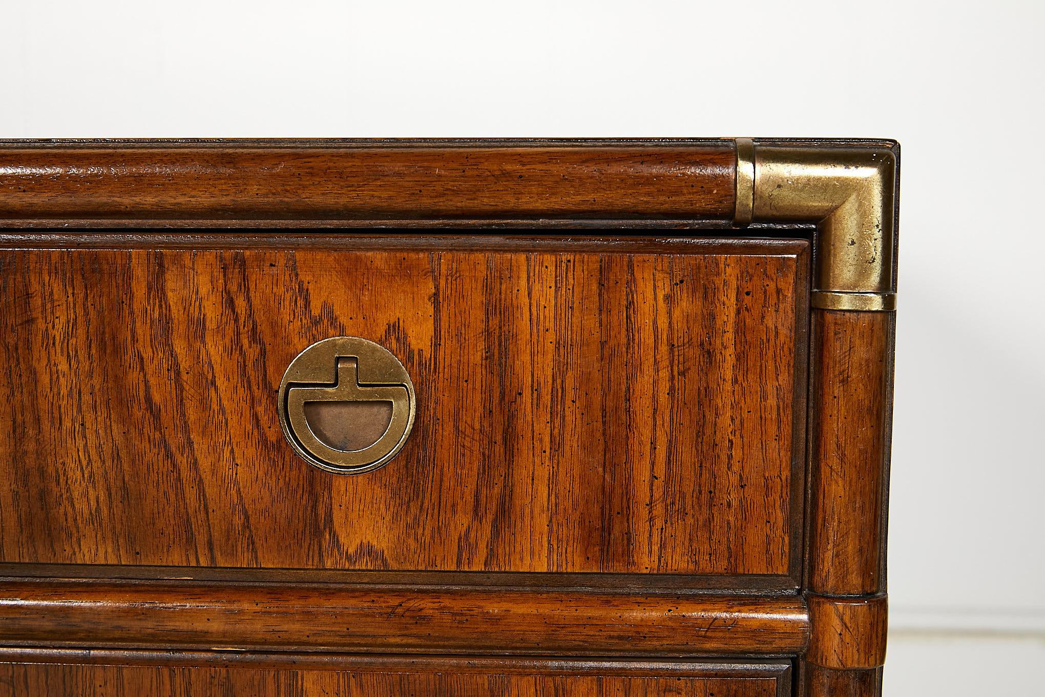 American Midcentury Campaign Style Accolade Credenza by Drexel In Good Condition In Atlanta, GA