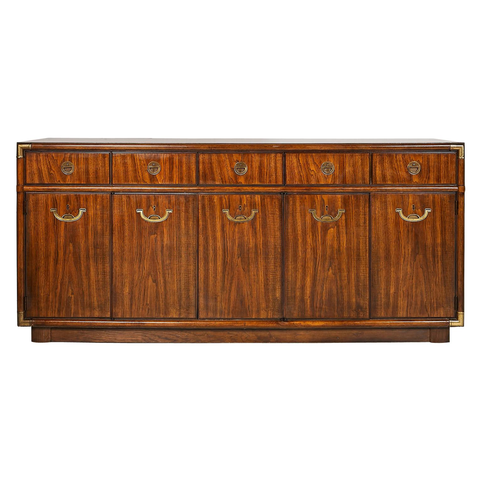 American Midcentury Campaign Style Accolade Credenza by Drexel