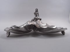 American Midcentury Classical Mermaid & Scallop Shell Centerpiece Bowl