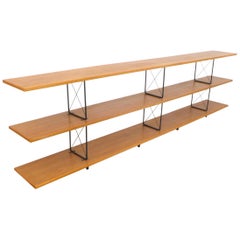 American Midcentury D.I.Y. Wood and Iron Shelving Unit