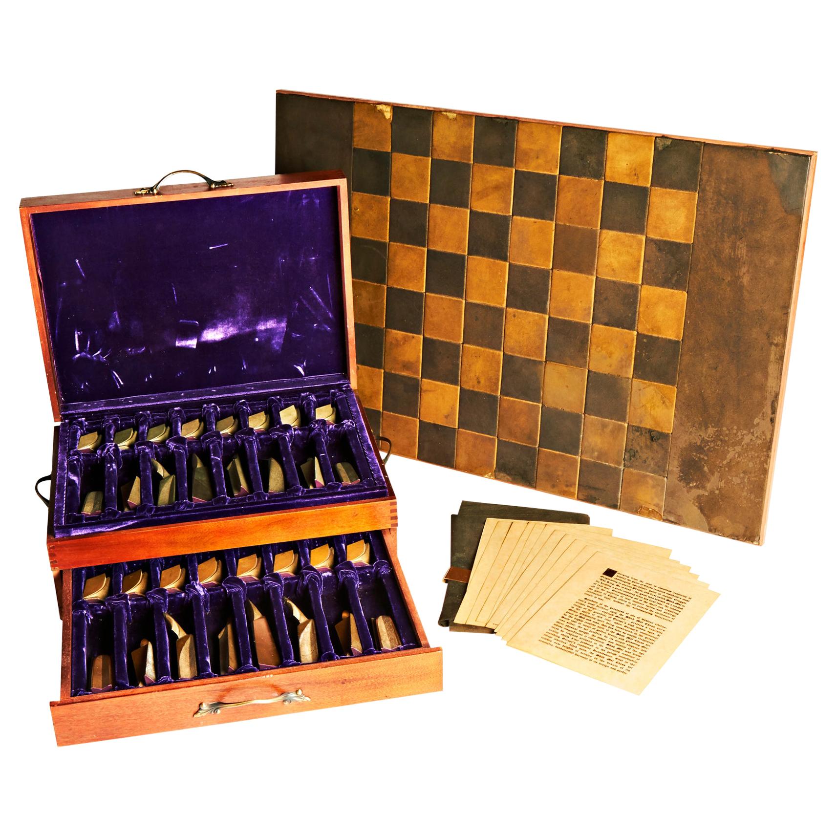 American Midcentury, Hand Cast & Polished, Limited Edition, Shah Mat Chess Set