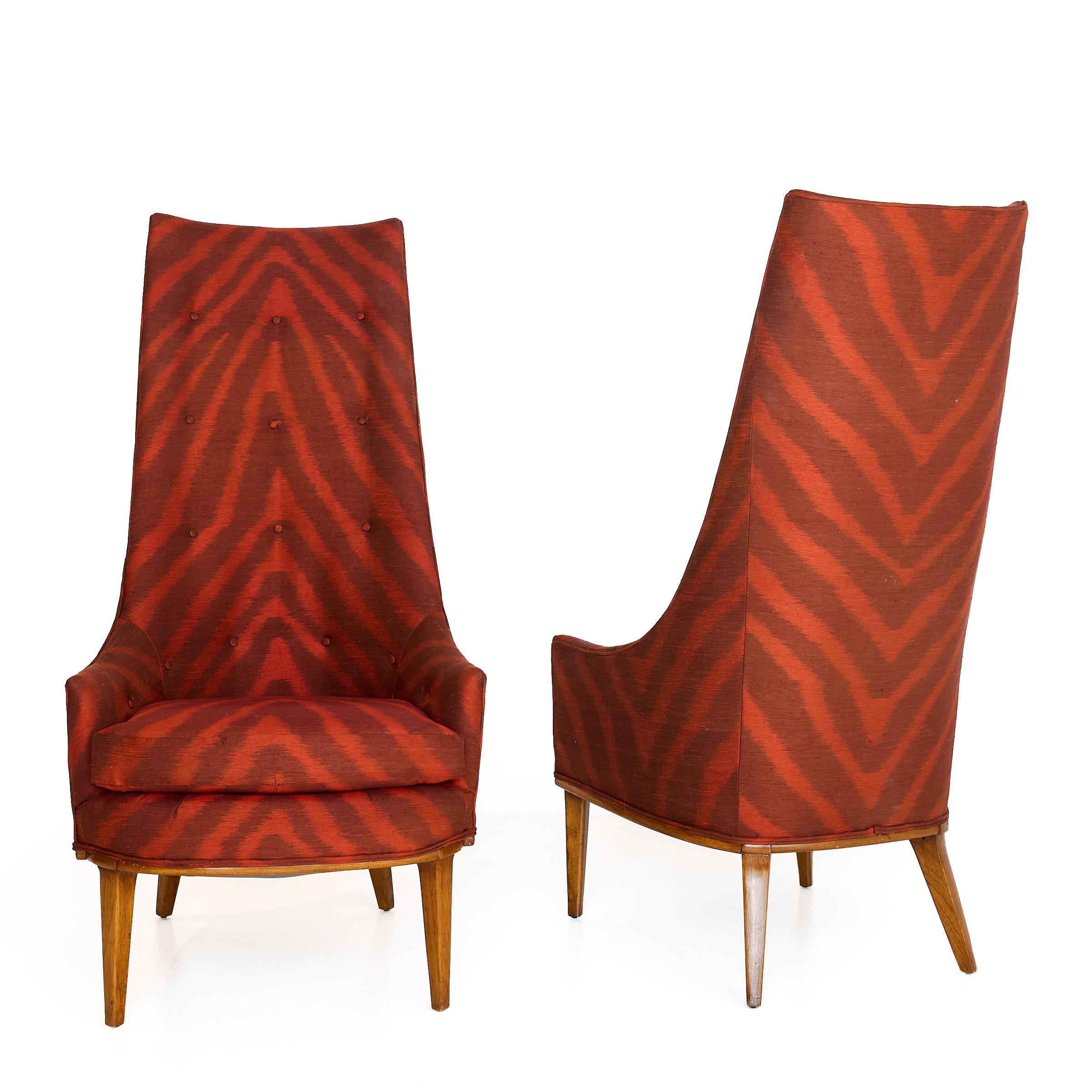 Tessuto Sedie a spalliera americane del Midcentury, anni '60 circa, Tomlinson Furniture in vendita