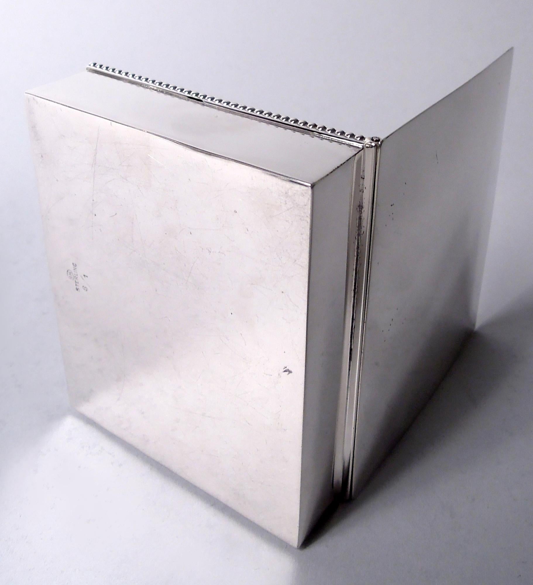 20th Century American Midcentury Modern Sterling Silver Box For Sale