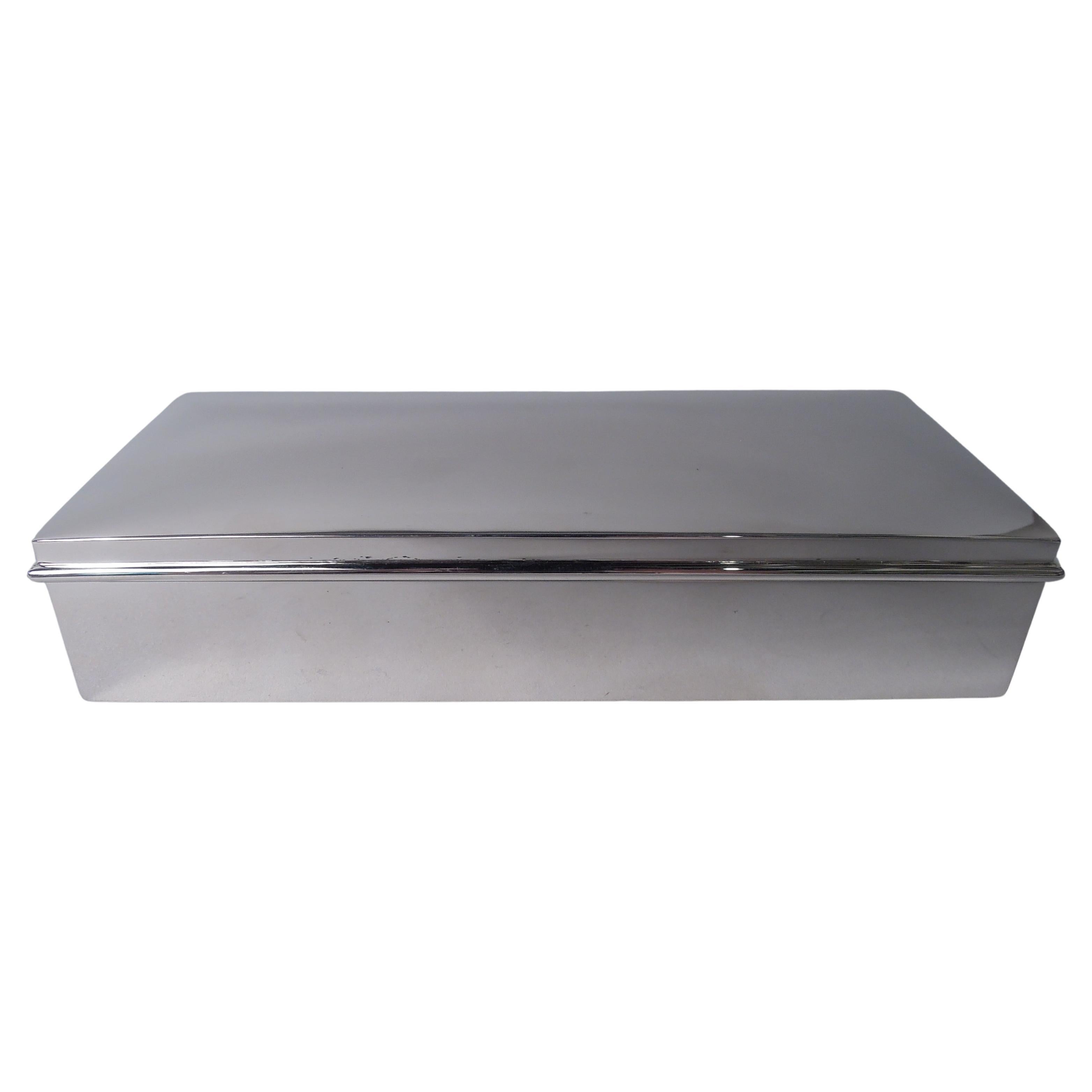 Caja de escritorio americana de plata de ley moderna de mediados de siglo