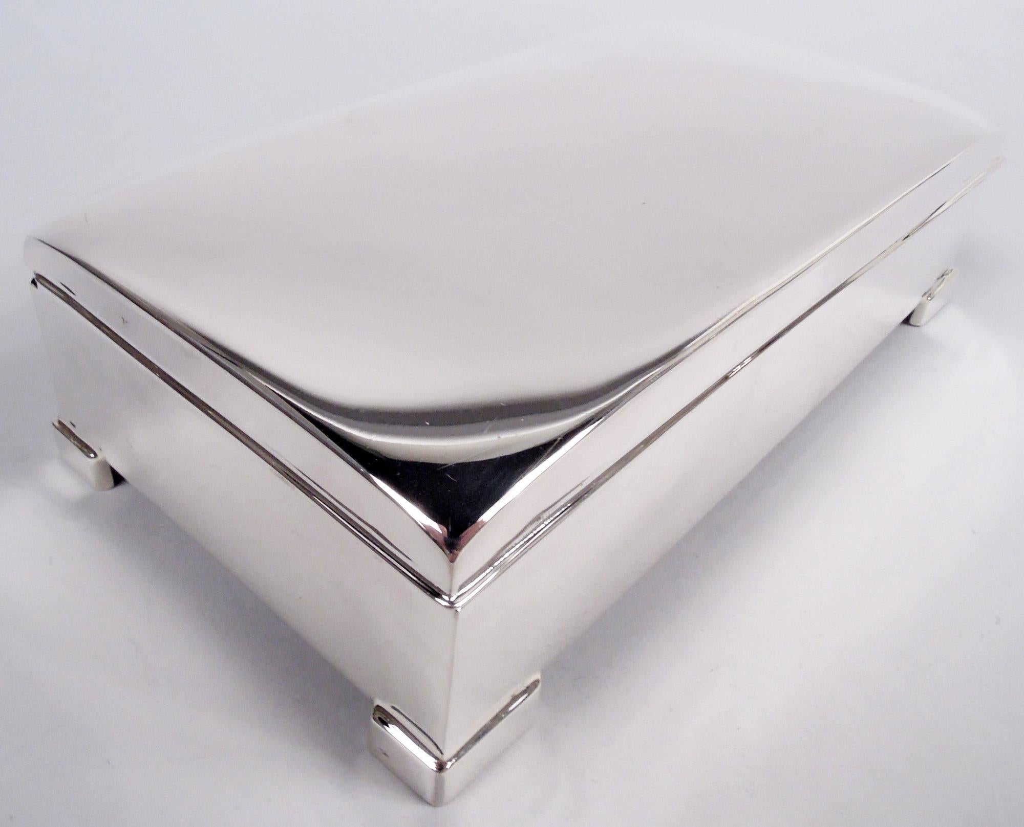 20th Century American Midcentury Modern Sterling Silver Keepsake Box For Sale