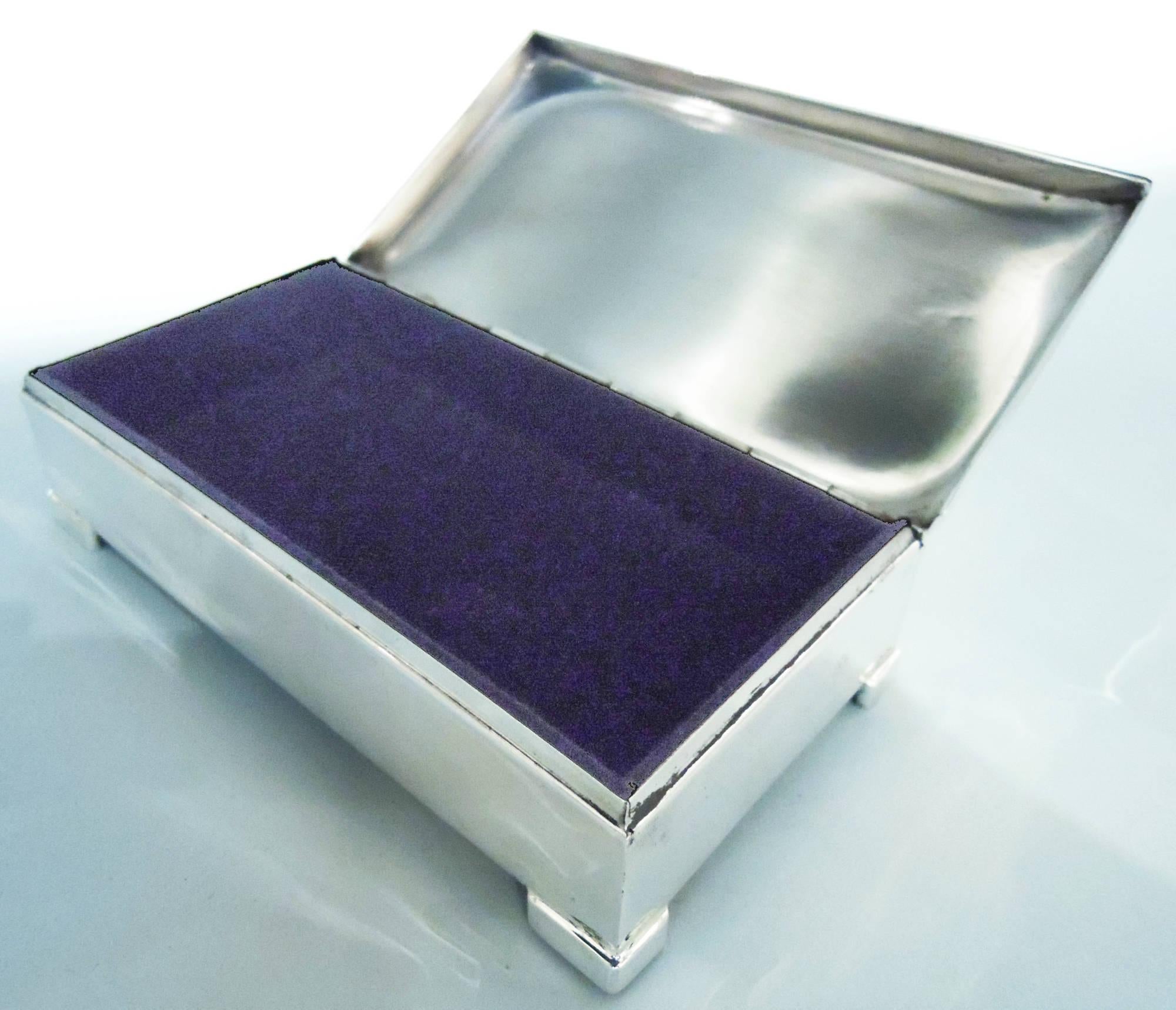American Midcentury Modern Sterling Silver Keepsake Box For Sale 1
