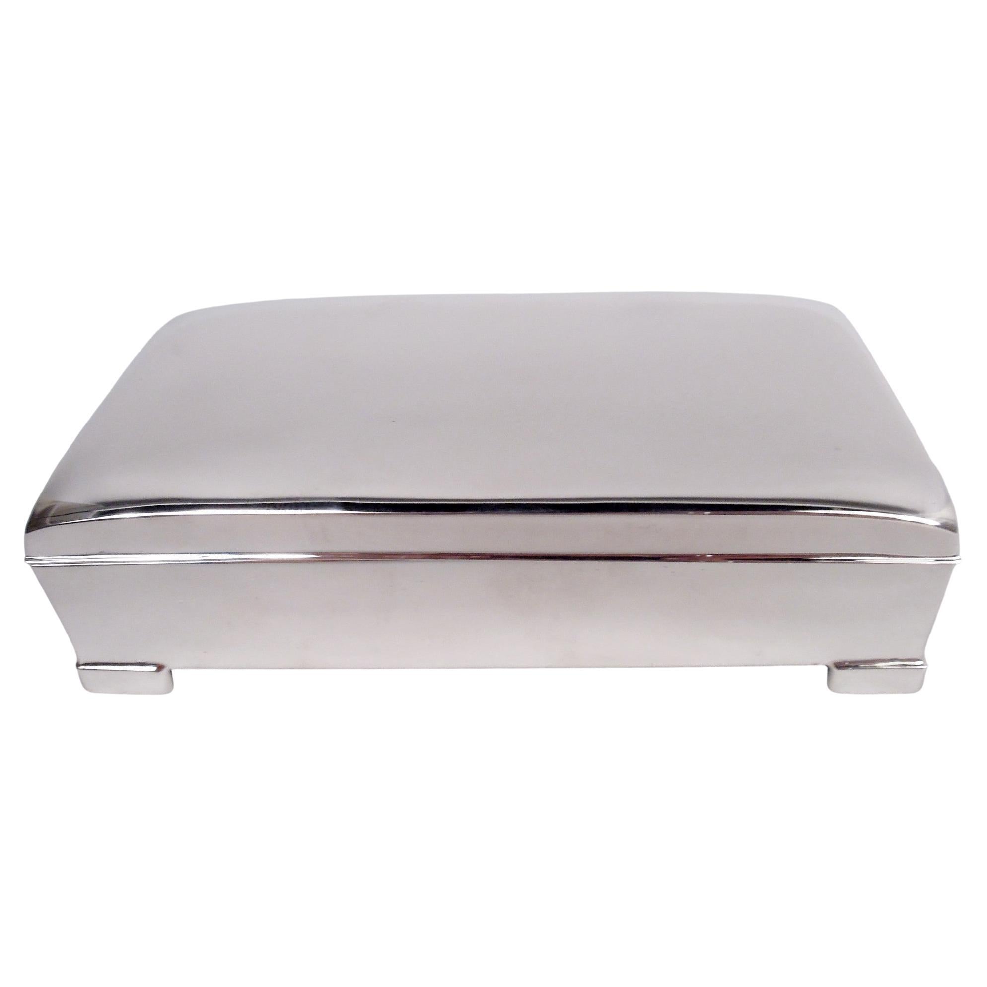 Caja relicario americana de plata de ley moderna de mediados de siglo
