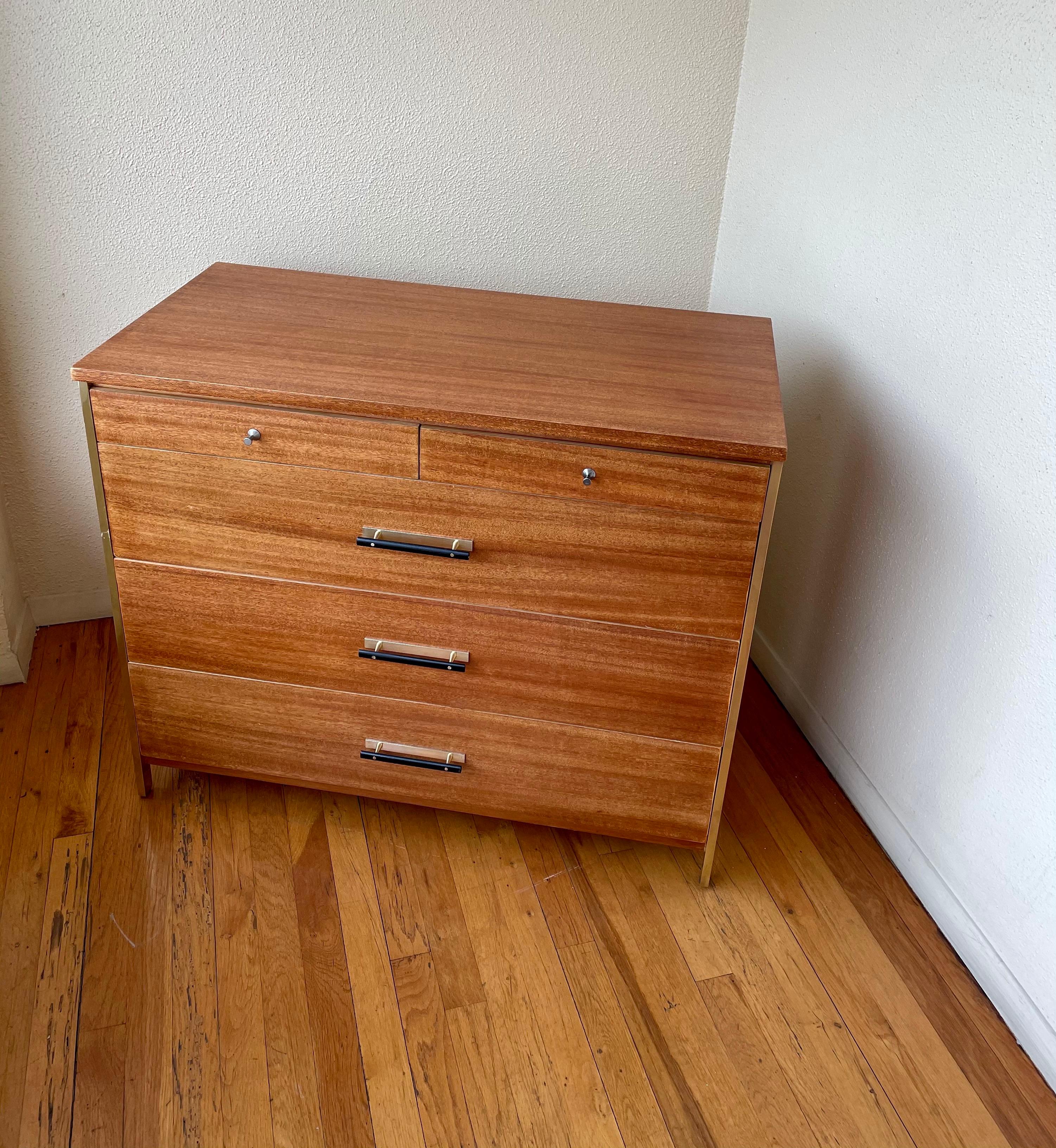 Brass American Midcentury Pair of Dressers Designed by Paul McCobb for Calvin Group