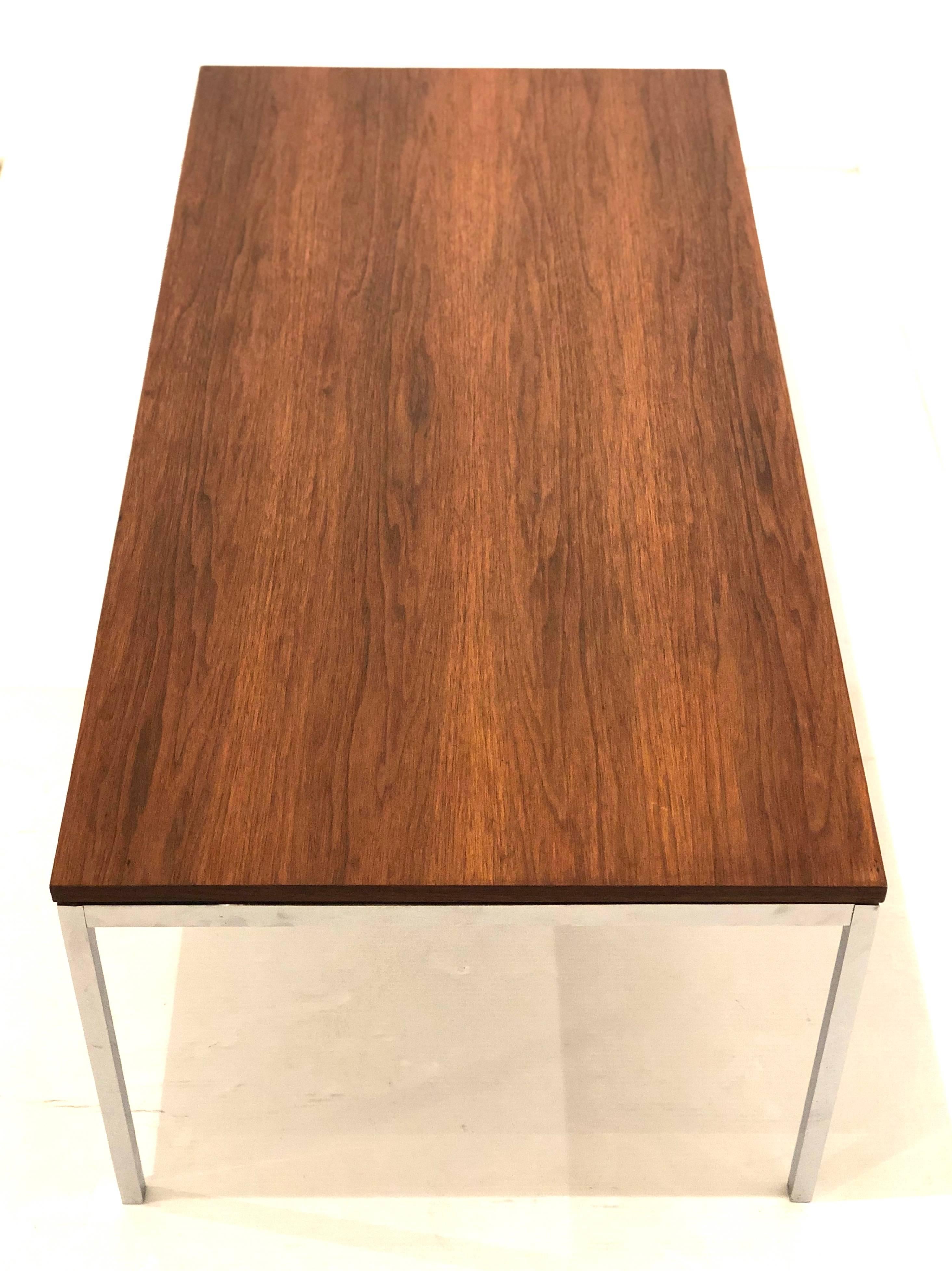 Mid-Century Modern American Midcentury Rectangle Walnut Coffee Table by Knoll