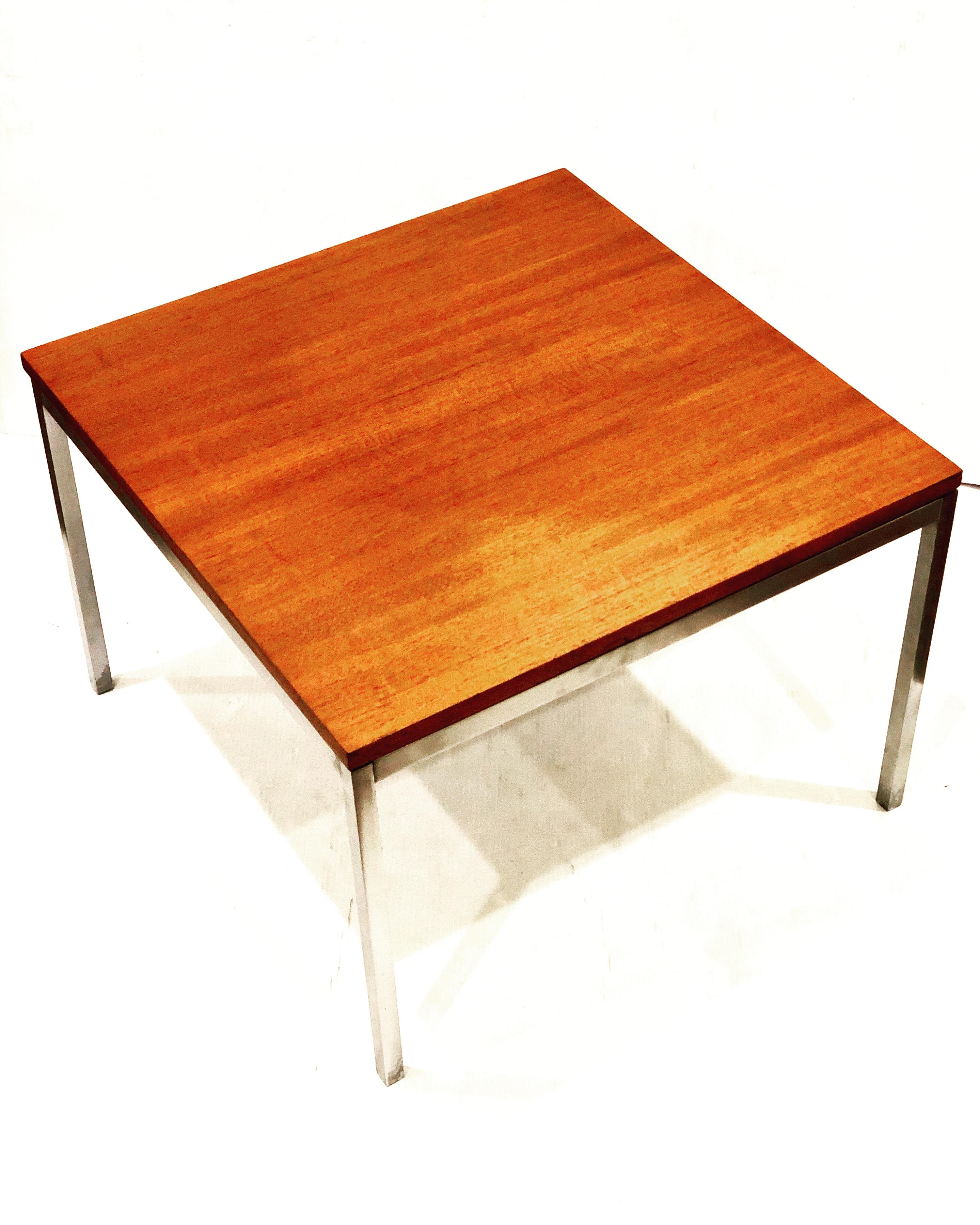 American Midcentury Small Square Teak Coffee Table by Knoll 1