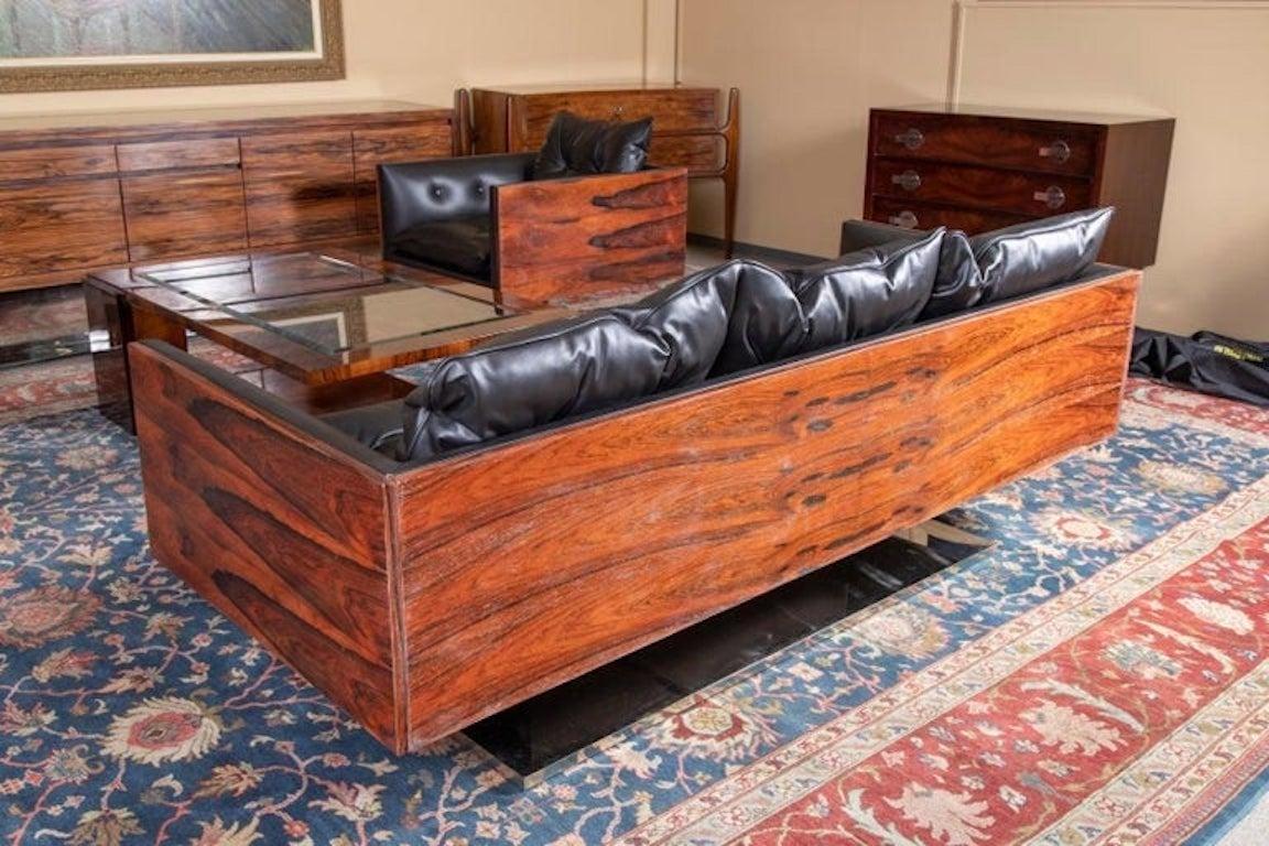 Sofá americano de mediados de siglo hecho por W. Platner Cuero en venta