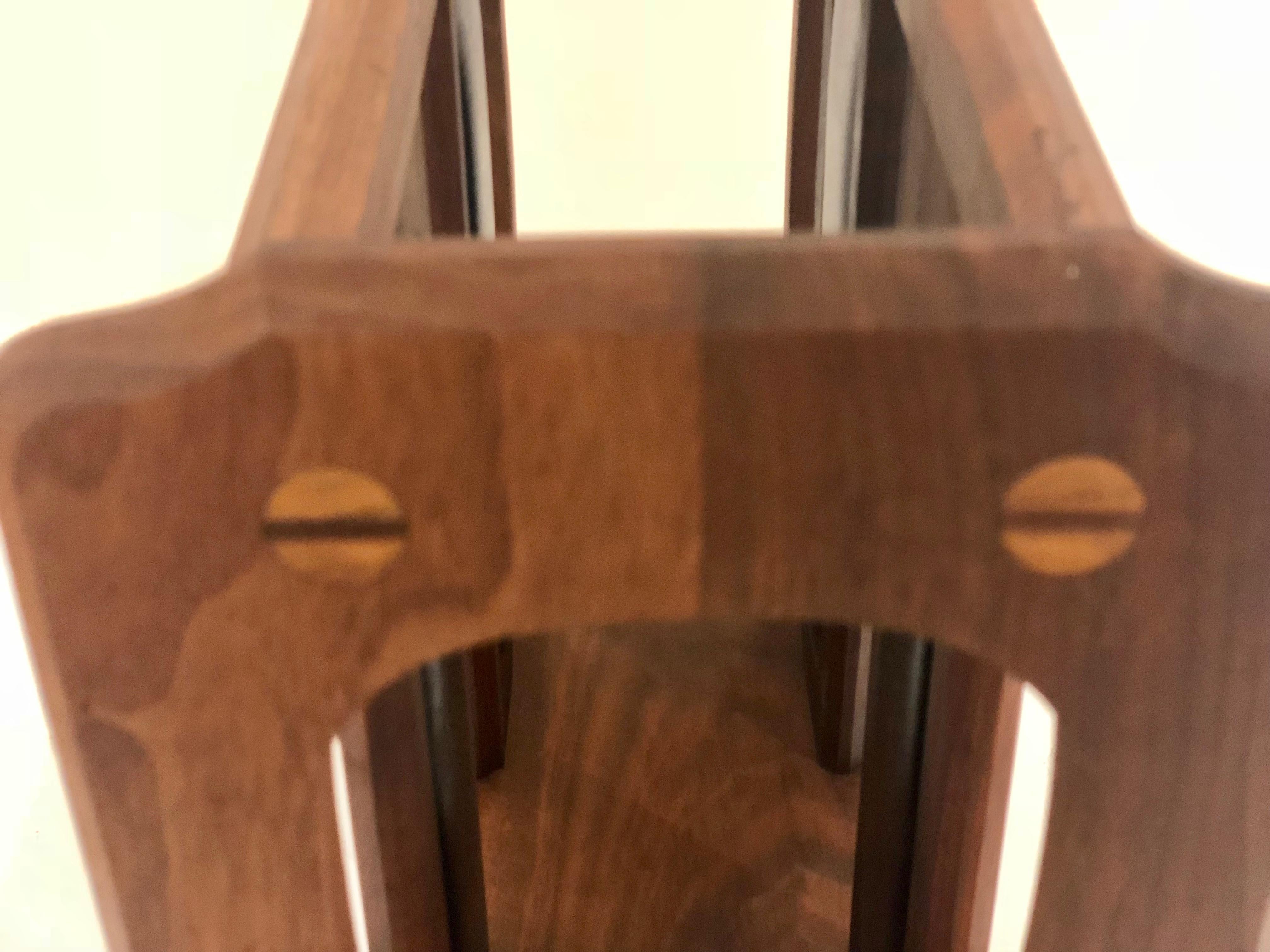 American Midcentury Solid Walnut Magazine Rack in the Style of Umanoff In Excellent Condition In San Diego, CA