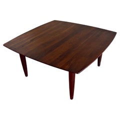 American Midcentury Solid Walnut Square Coffee Table California Design