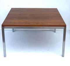 American Midcentury Square Walnut Coffee Table by Knoll