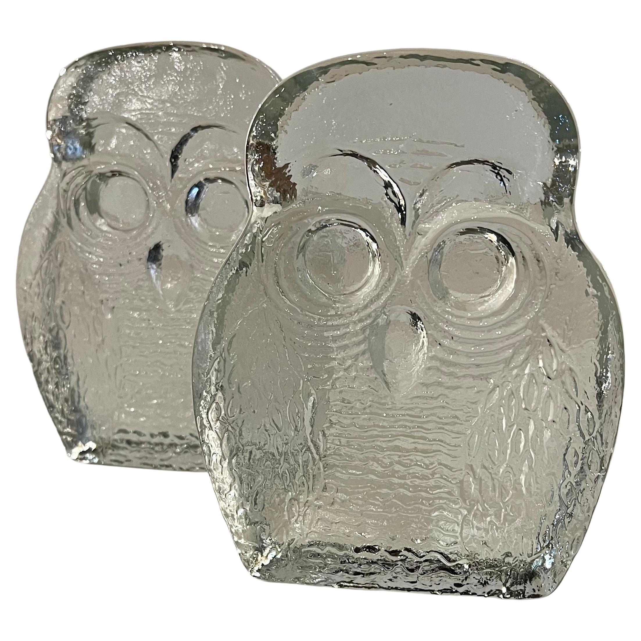 clear glass owl
