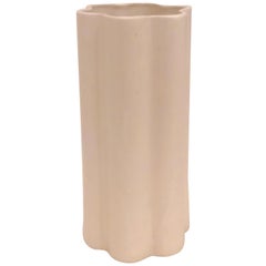 American Midcentury White Mate Tall Ceramic Vase
