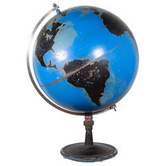 American Military Campaign All Metal Planning Globe by c.1940-1950