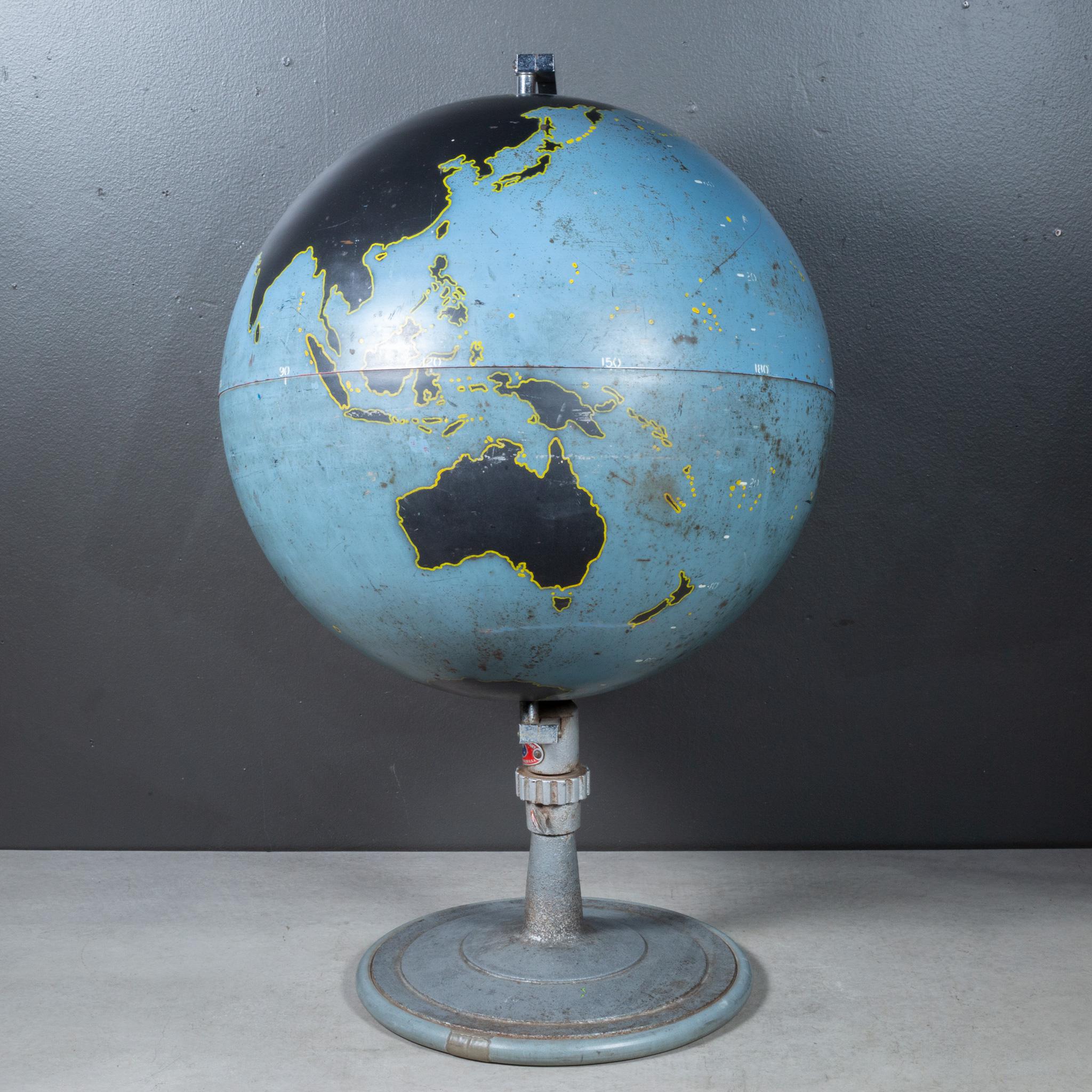 Industrial American Military Planning Globe by Denoyer-Geppert c.1940-1950