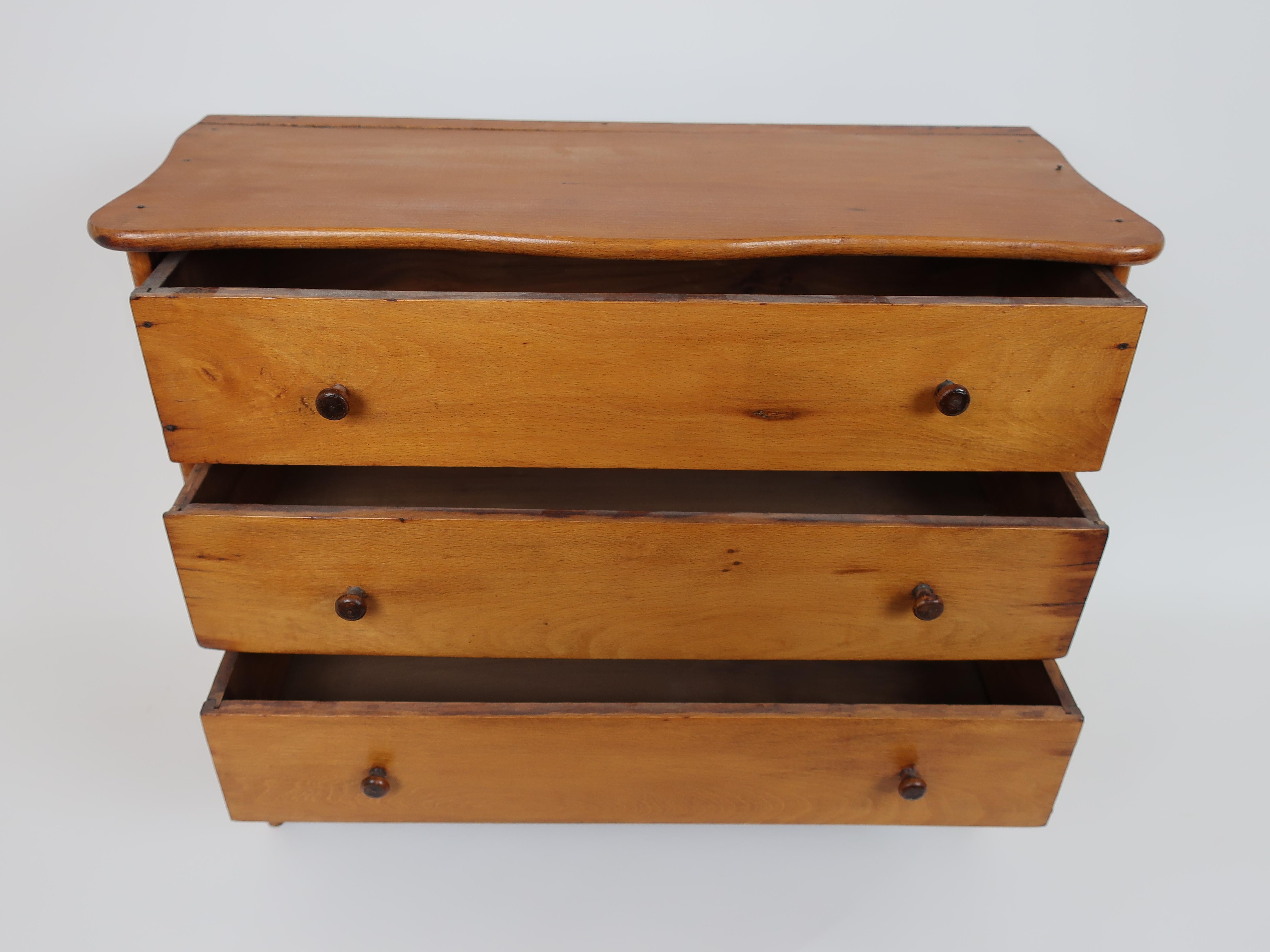 Hand-Crafted American Miniature Sample Chest of Drawers