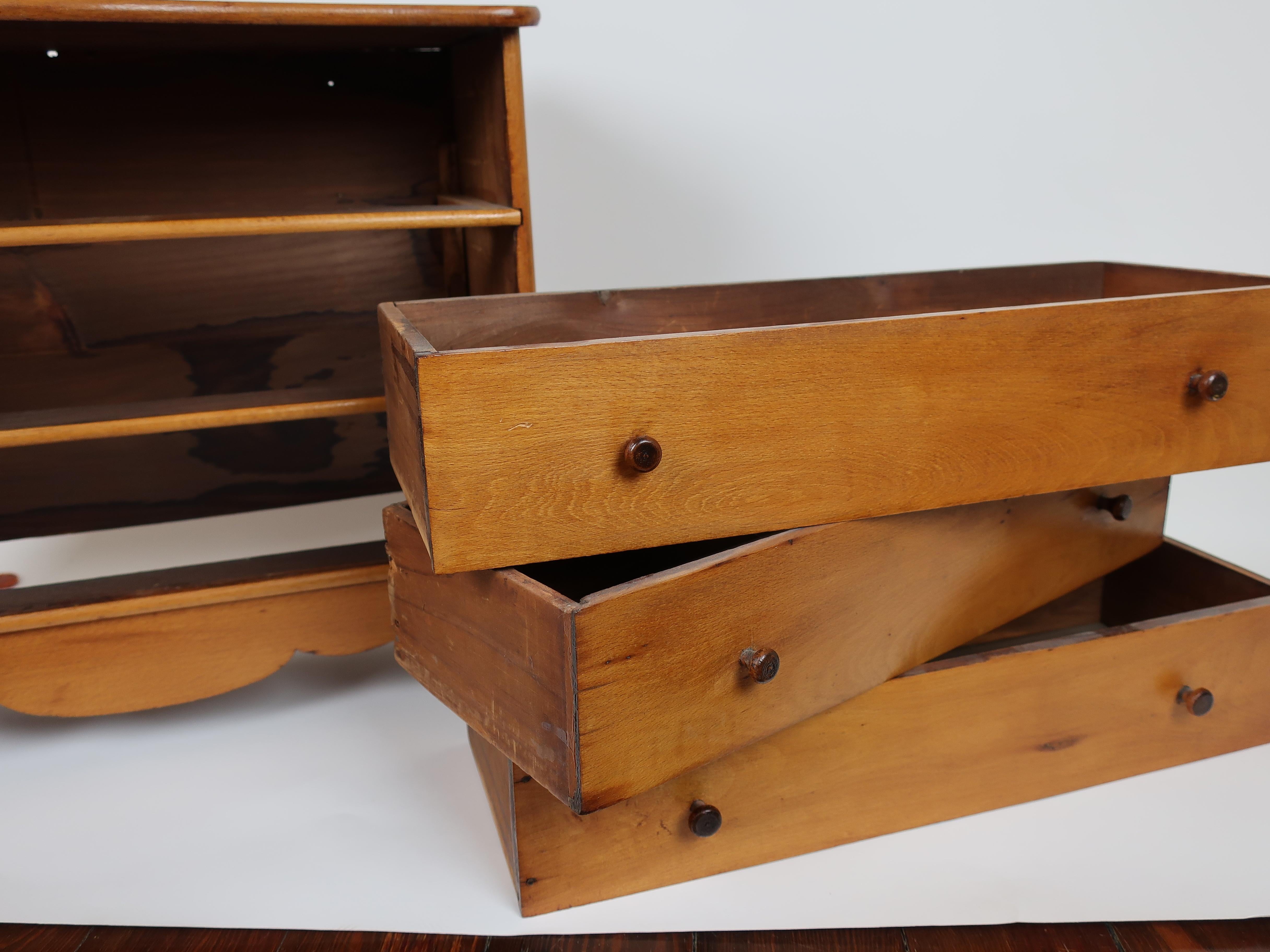 Wood American Miniature Sample Chest of Drawers