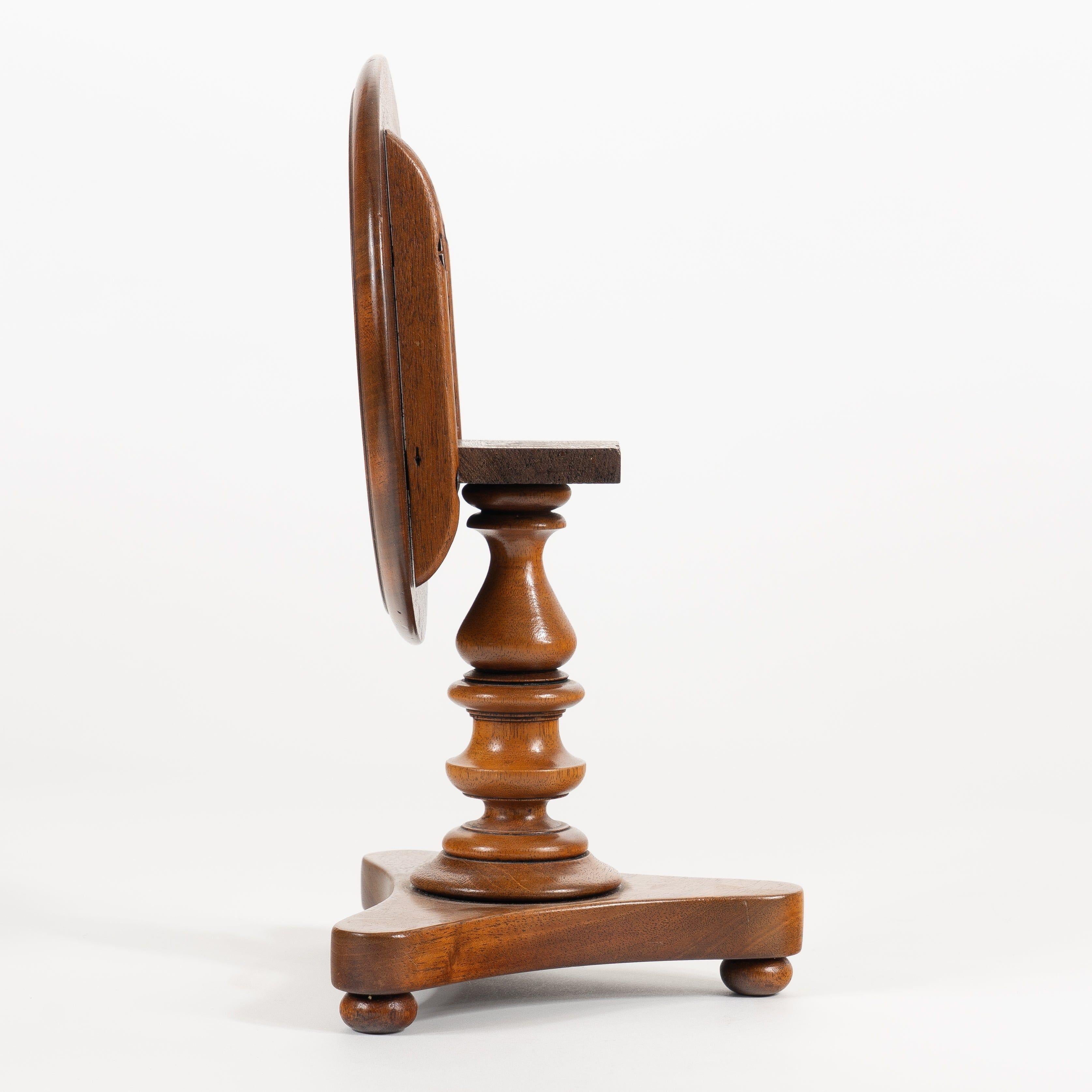 American Classical American Miniature Tilt Top Miniature Table/Candle Stand by Thomas Clowney, 1840