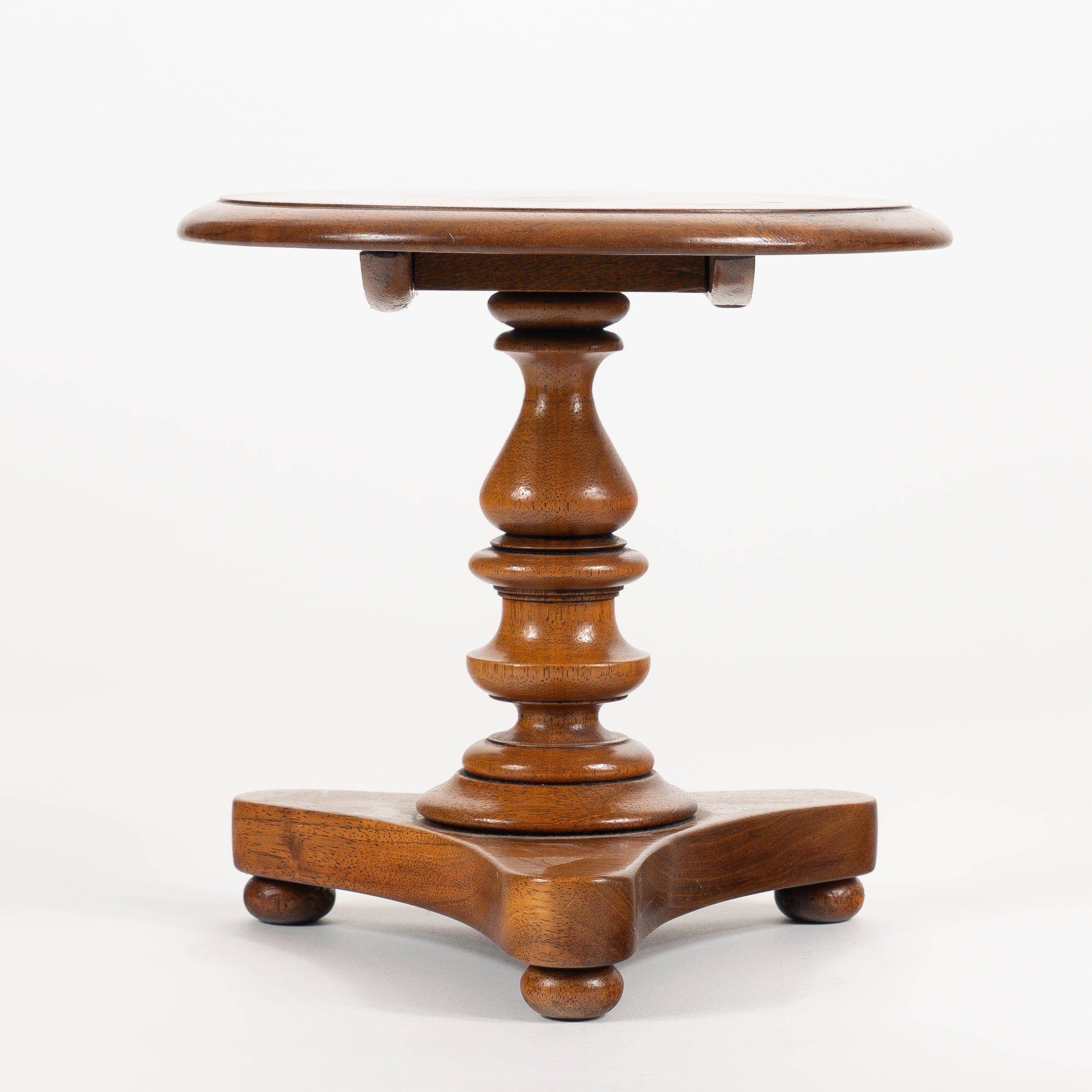 Mahogany American Miniature Tilt Top Miniature Table/Candle Stand by Thomas Clowney, 1840