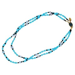 American Miriam Haskell Beaded Design Glass Necklace