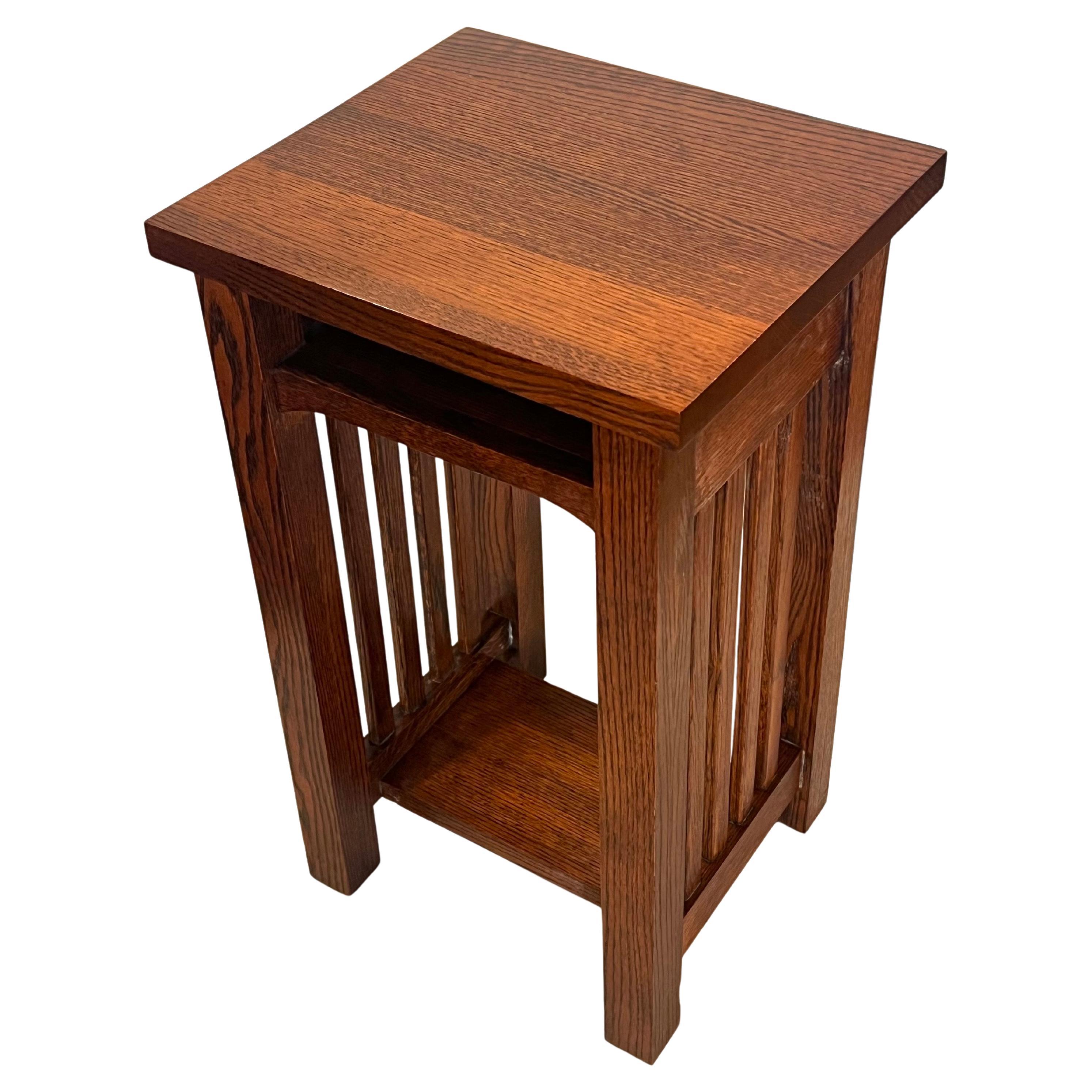 Table à piédestal en chêne massif American Mission Arts & Crafts Style