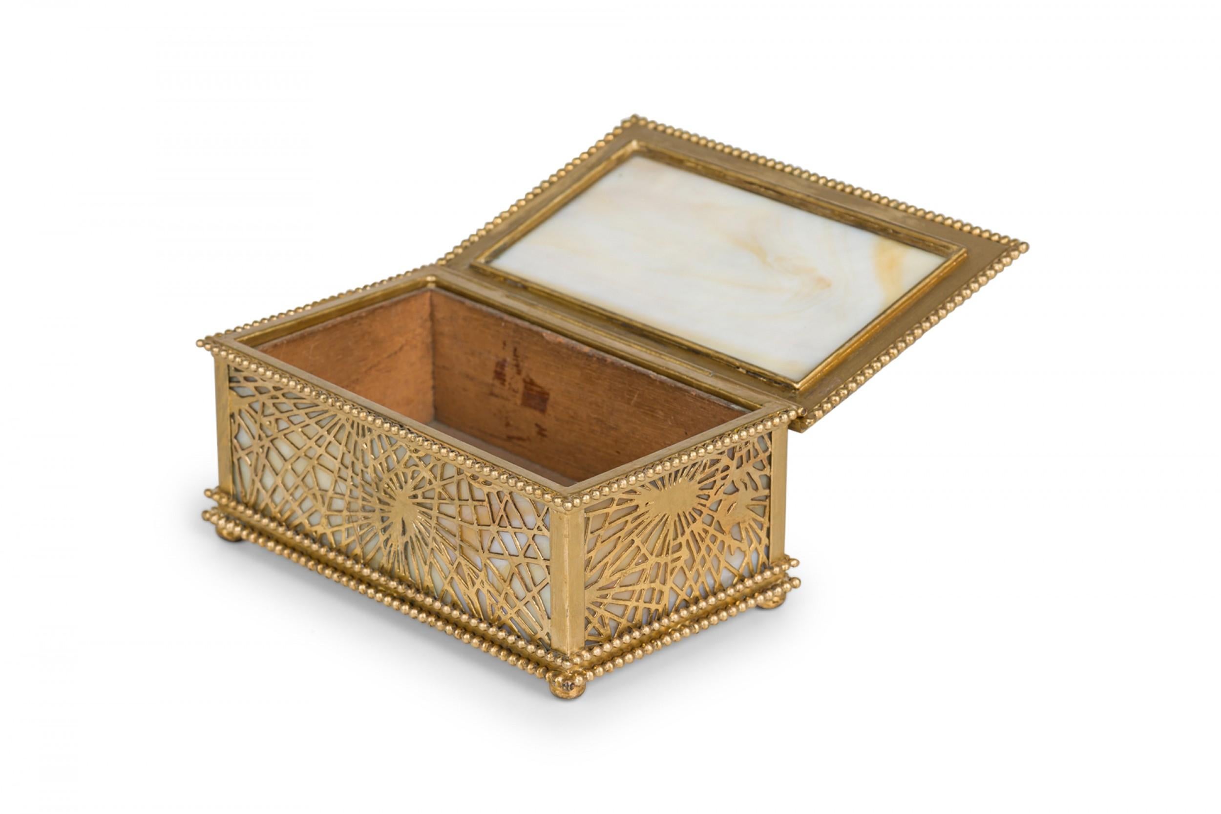 20th Century American Mission Bronze Spider Web Box For Sale