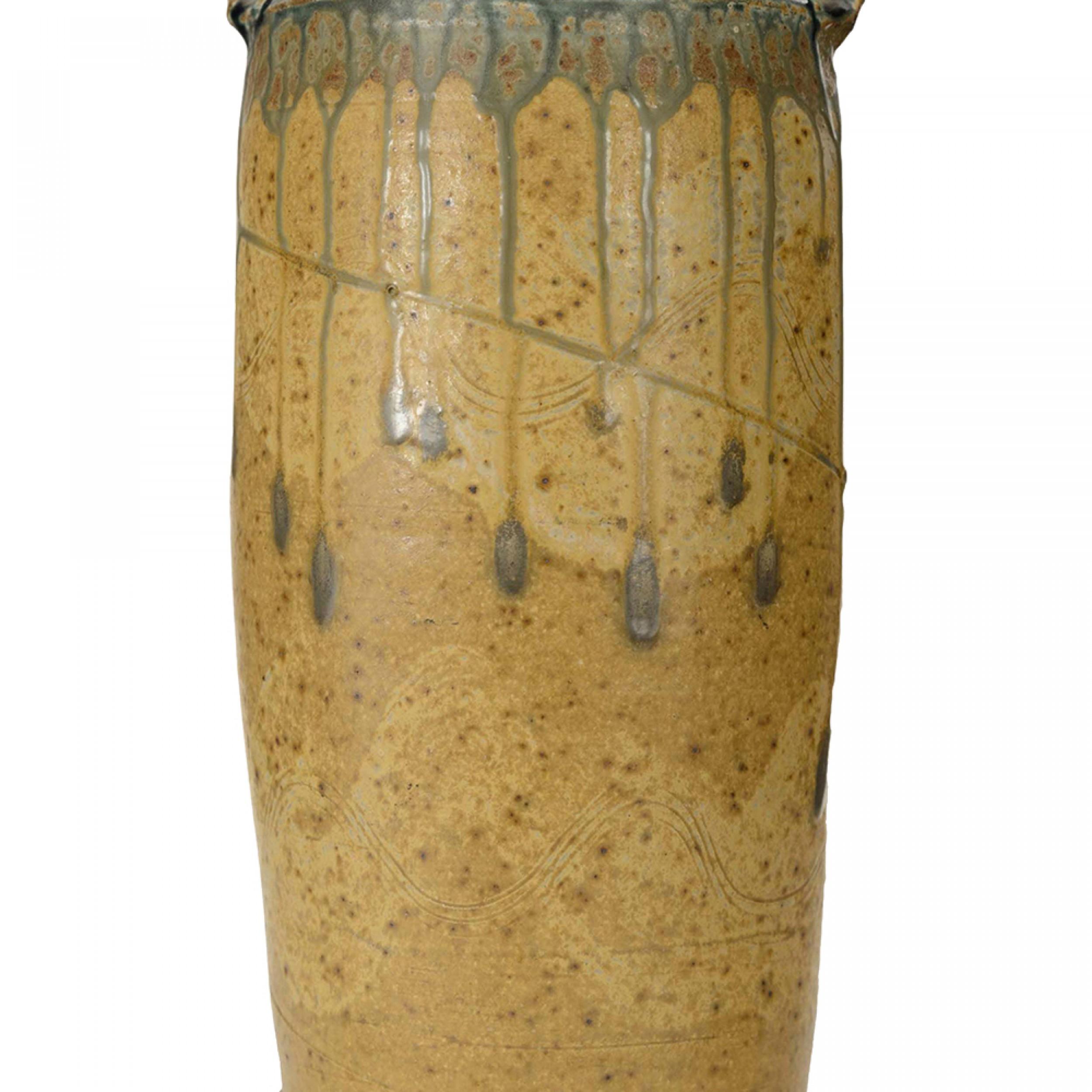 Shaker Urna in terracotta smaltata American Mission Drip in vendita
