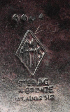 Vaso americano Mission Heintz Art in metallo patinato bronzo