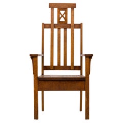 Vintage American Mission High Back Oak Armchair