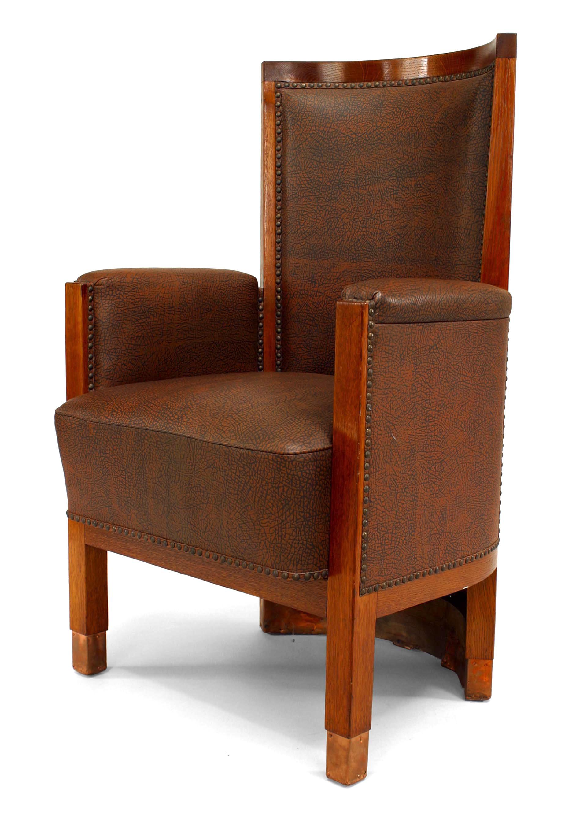 20th Century American Mission Oak Arm Chairs For Sale