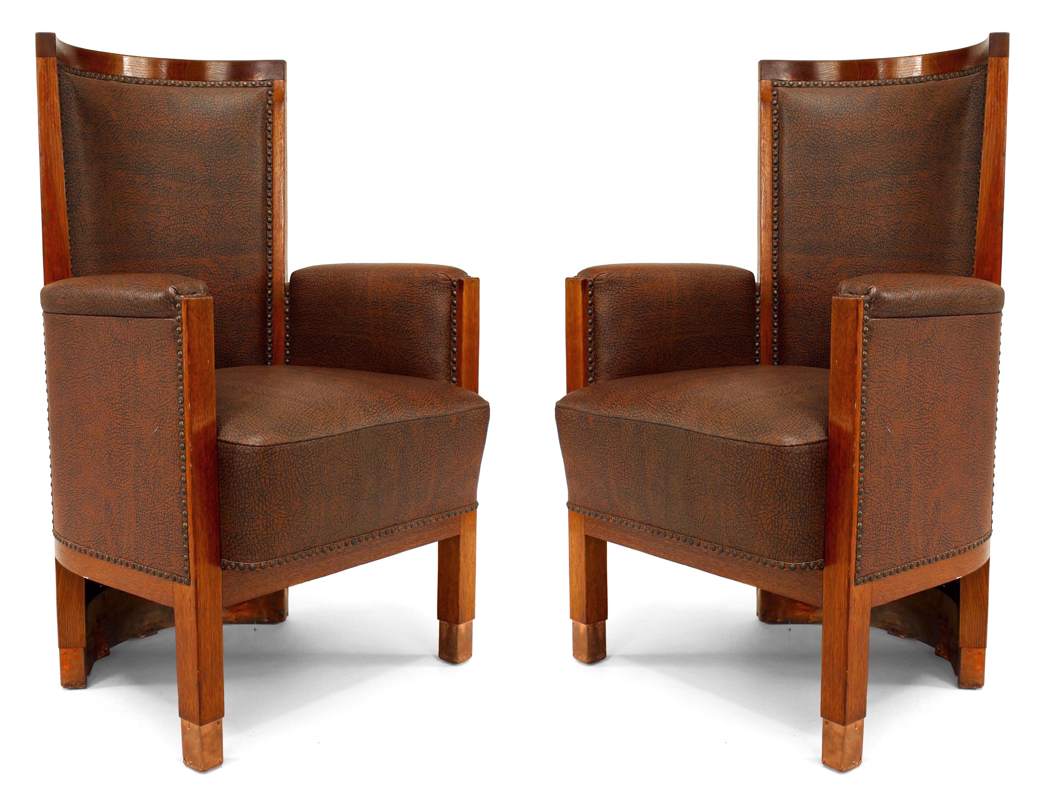 Wood American Mission Oak Arm Chairs For Sale
