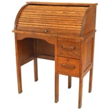 American Mission Oak Roll Top Desk and Matching Chair at 1stDibs | eastman  line children's furniture, antique childs roll top desk and chair,  childrens roll top desk