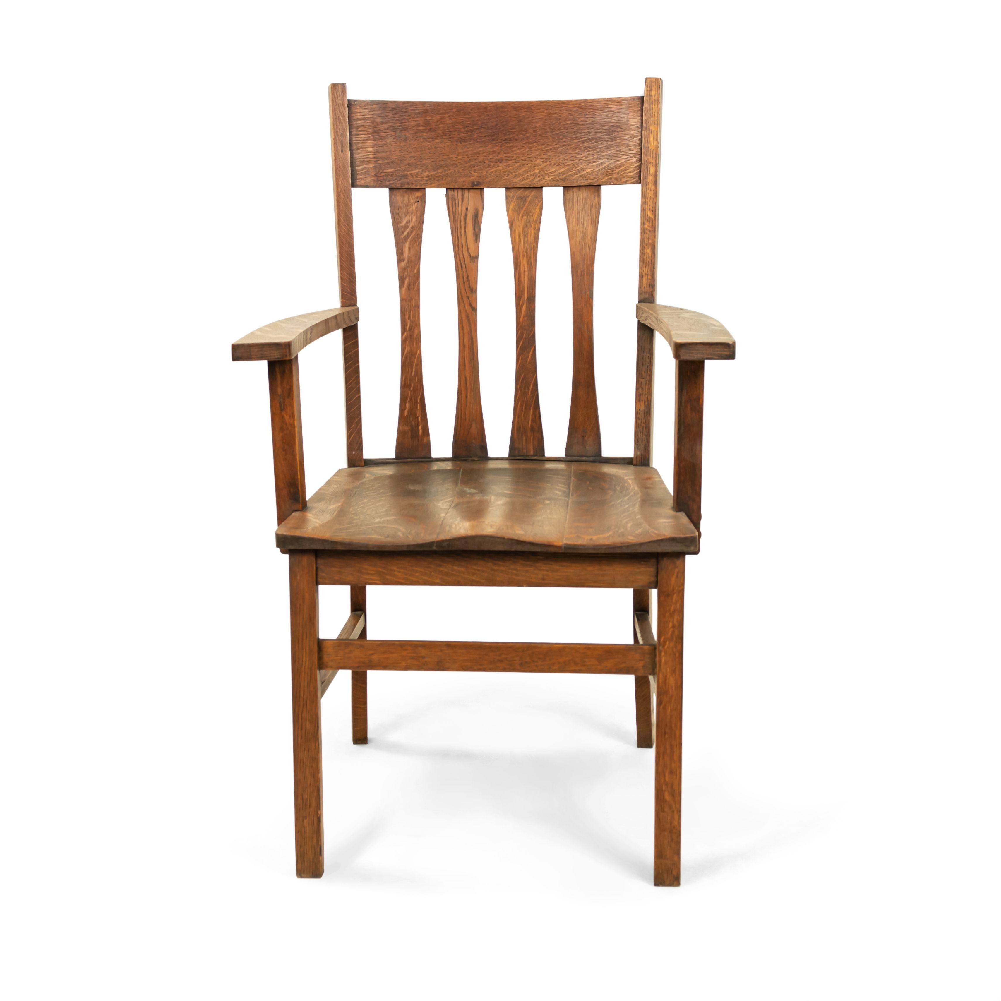 American Mission Slat Back Wooden Armchair For Sale 3