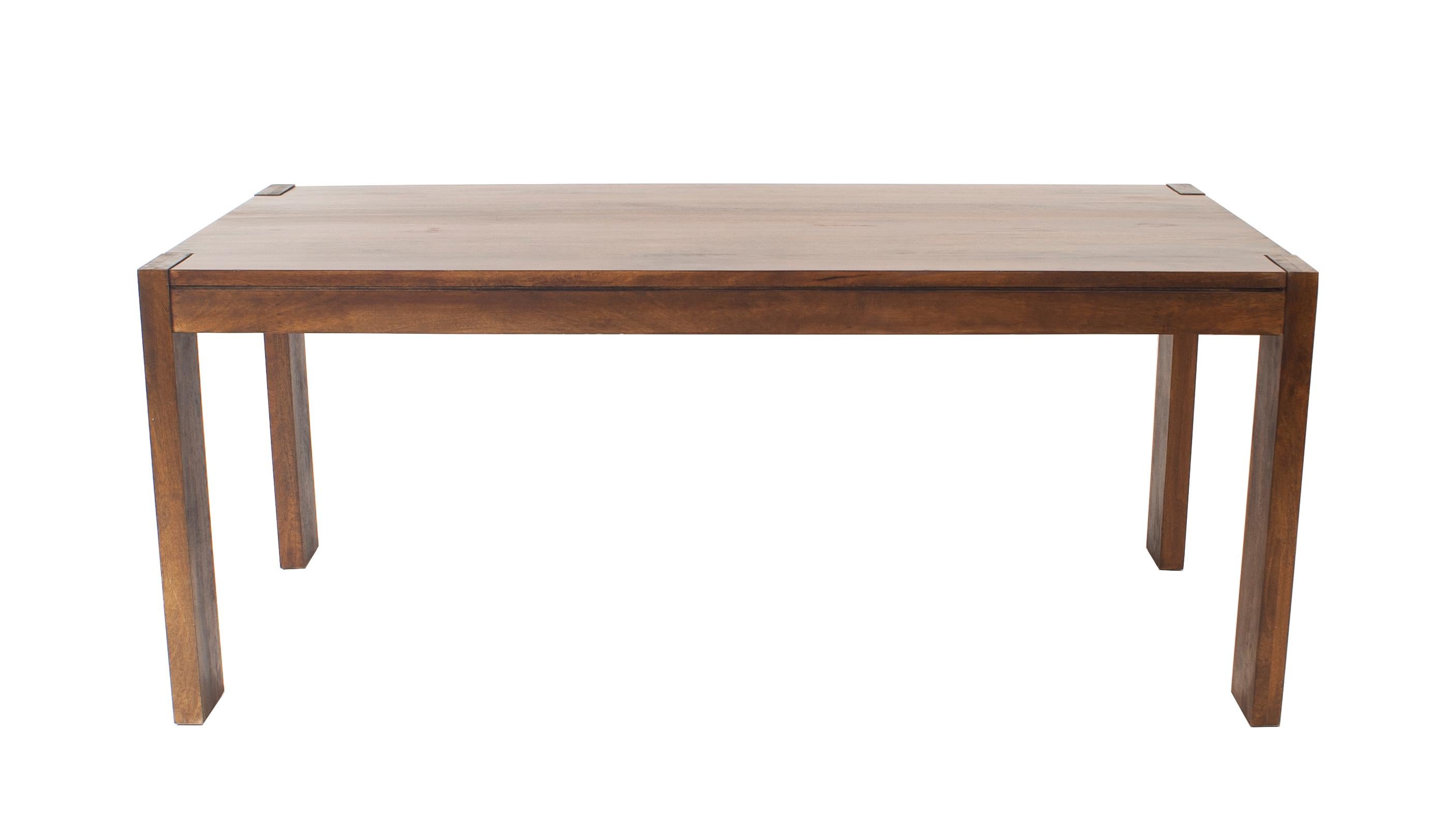 American Mission-style walnut dining / conference table with rectangular top and straight post legs.

