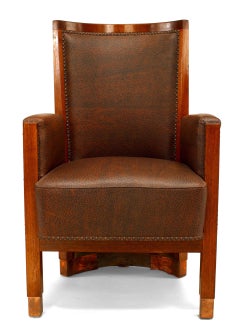 American Mission Style Oak Barrel Back Armchairs