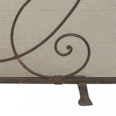 American Mission Style Wrought Iron Fire Screen