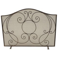 American Mission Style Wrought Iron Fire Screen
