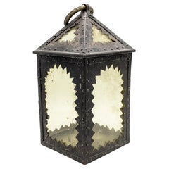 American Mission Style Wrought Iron Hand Lantern