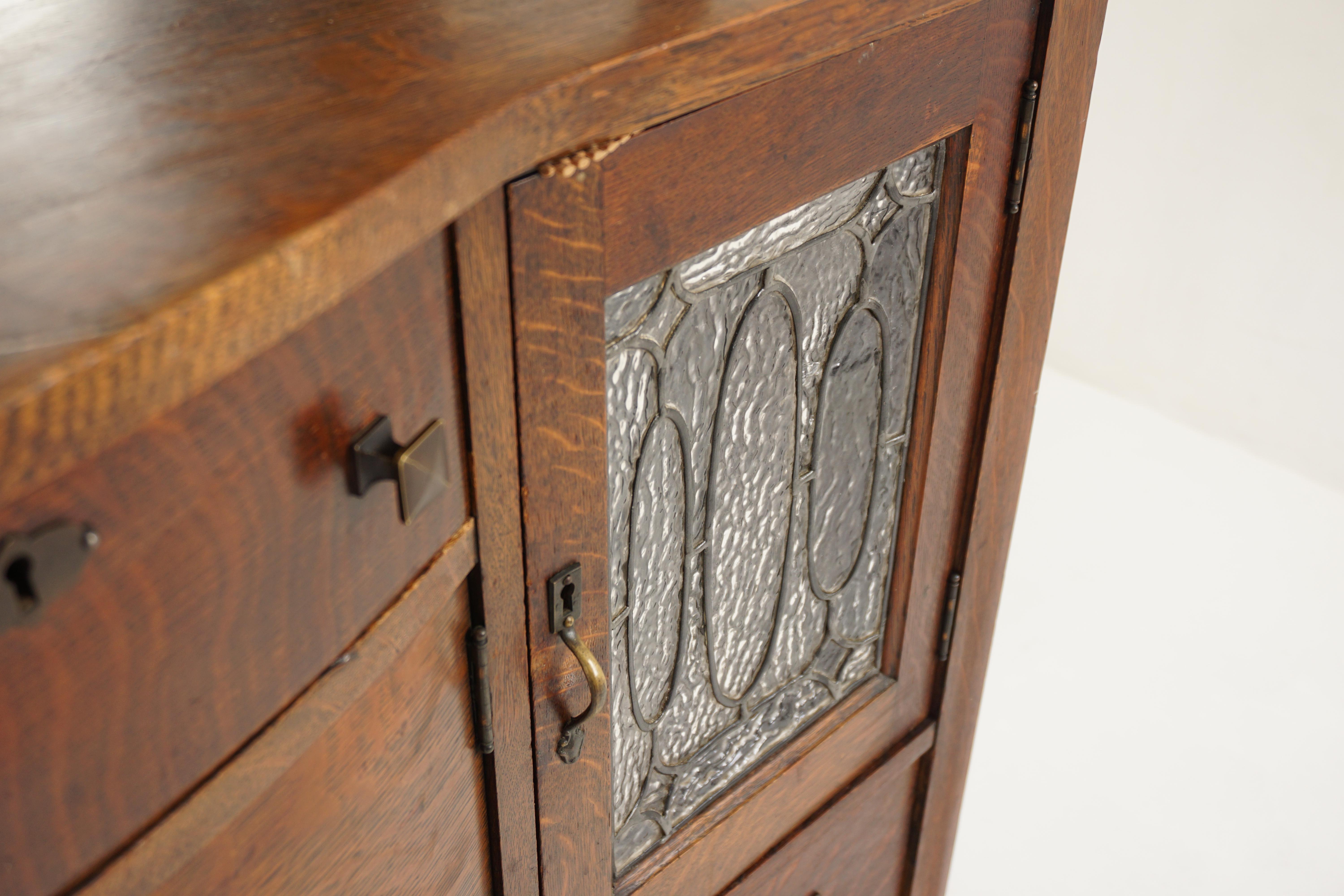 antique tiger oak sideboard with mirror