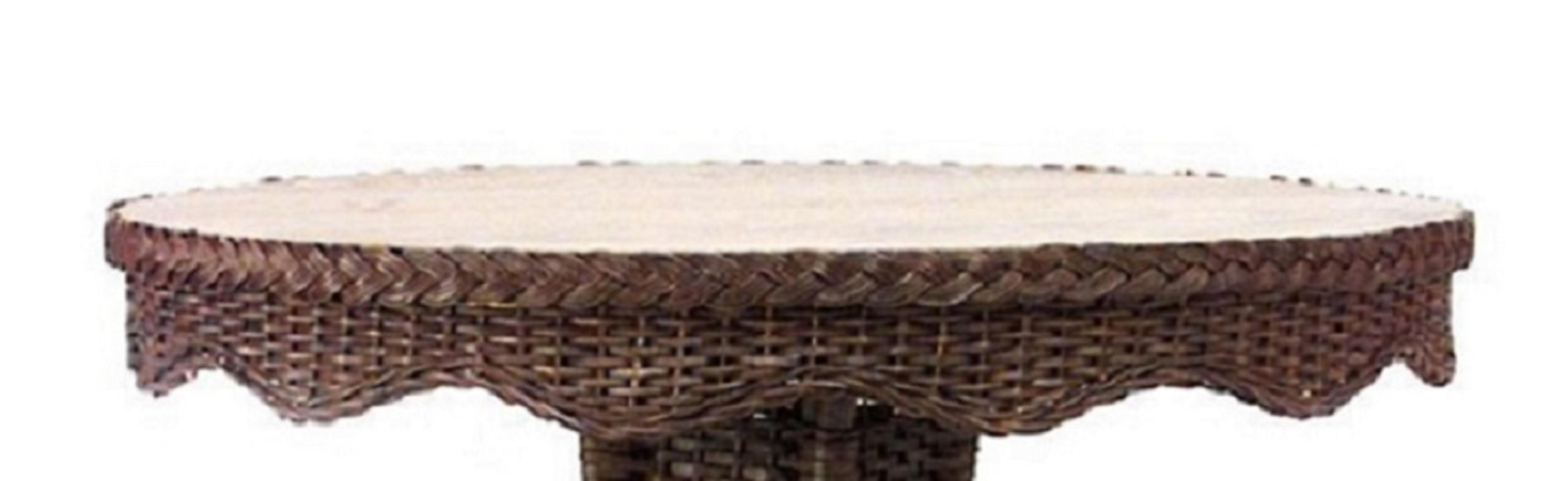 American Mission Wicker Center Table In Good Condition For Sale In Queens, NY