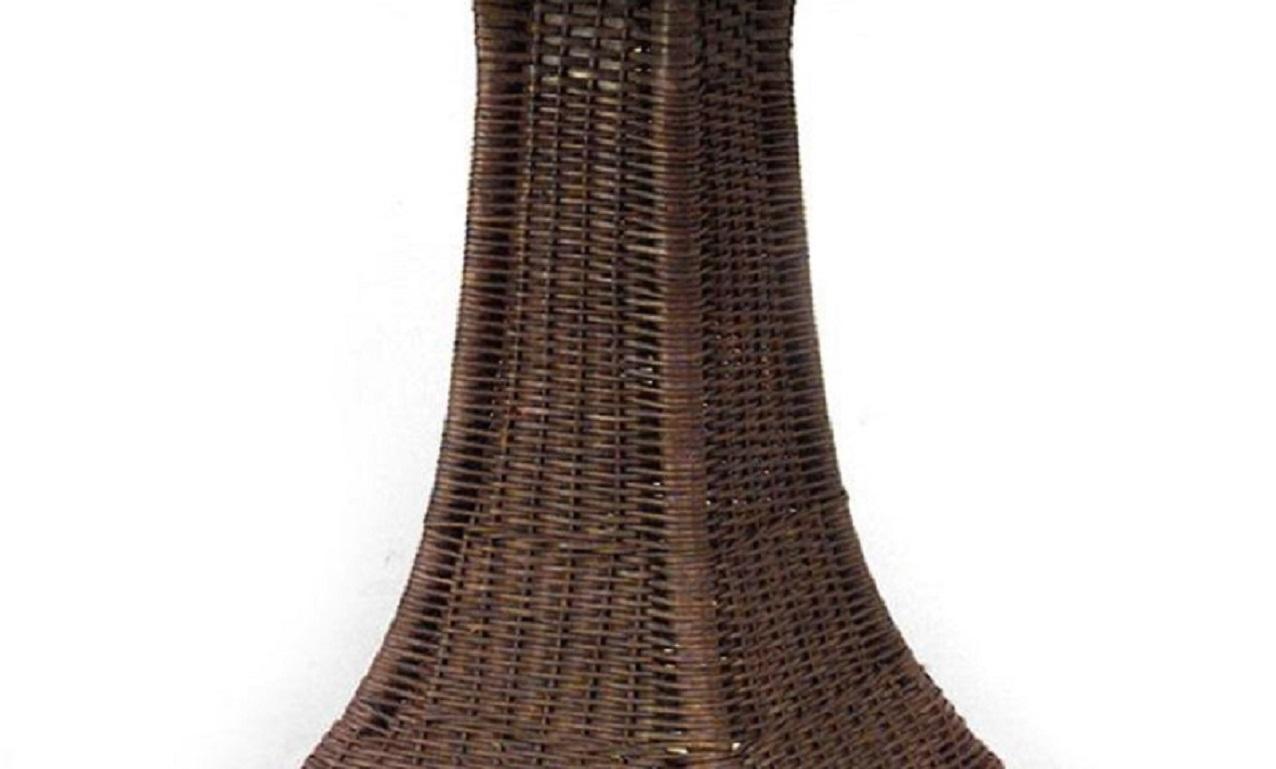 20th Century American Mission Wicker Center Table For Sale